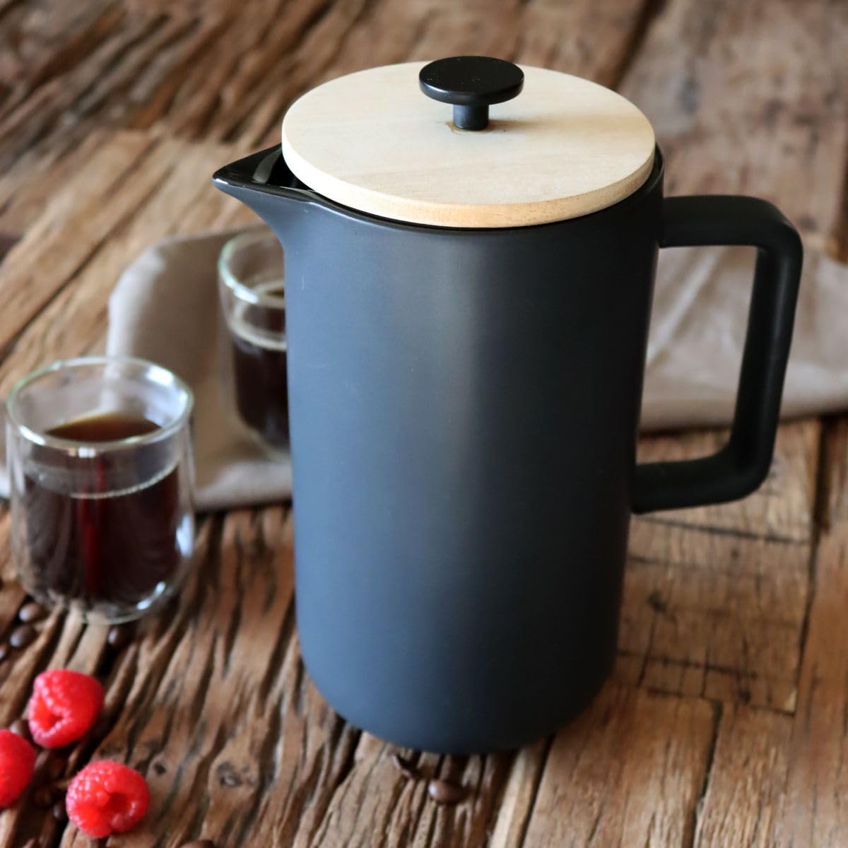 OGO LIVING - Kaffeebereiter 1,3 l - 7912055 - Kaffeebereiter Porzellan schwarz matt