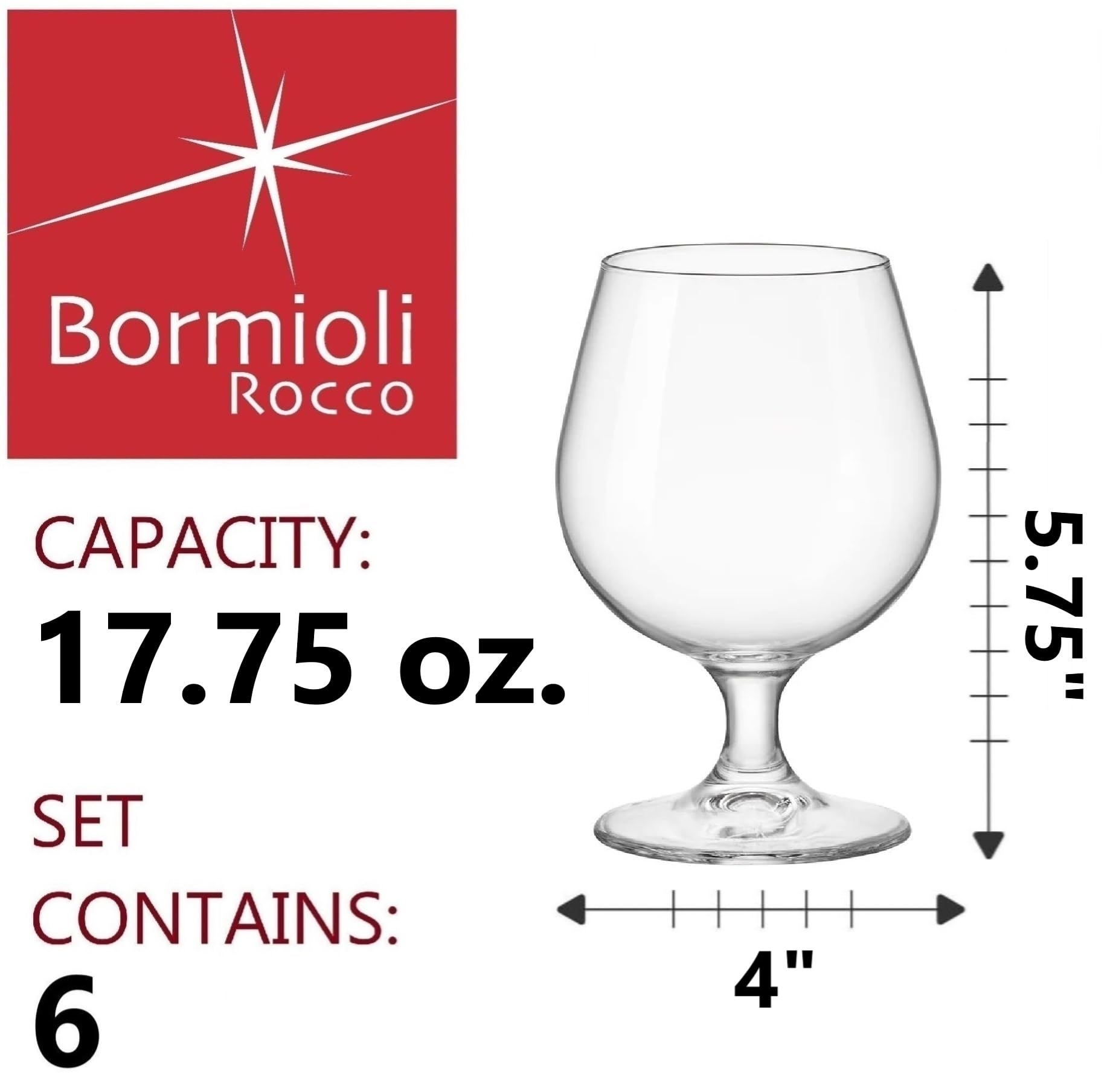 Bormioli Rocco Cognac Glasses - Set of 6 -2 Bormioli Rocco Cognac Glasses - Set of 6 -2