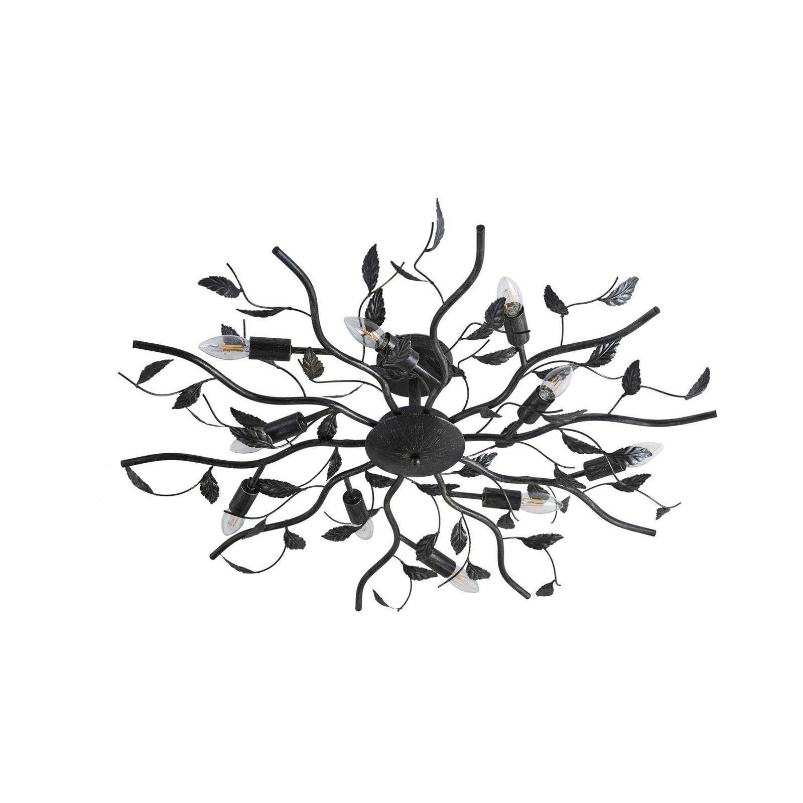 Lindby Black Gold Brushed Ceiling Light Yos Dimmable (Florentine) In Black Made Of Metal For E.g. Bedroom (10 Light Sources, E14) From Ceiling Lamp