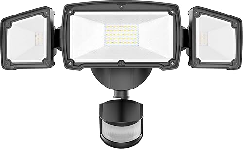 Luces LED de inundación para exteriores con sensor de movimiento 3 luces de seguridad para la cabeza luz exterior IP65 impermeable 35 W 3500 lúmenes