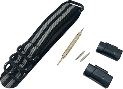 Richie strap] The New 16mm Lugs 24mm 5 Ring Nylon Watch Band Strap Metal Adapters Kit for GA100 GA110 GD100 GD120 GW5600 and Other 16mm Lugs Casio GShock G-Shock
