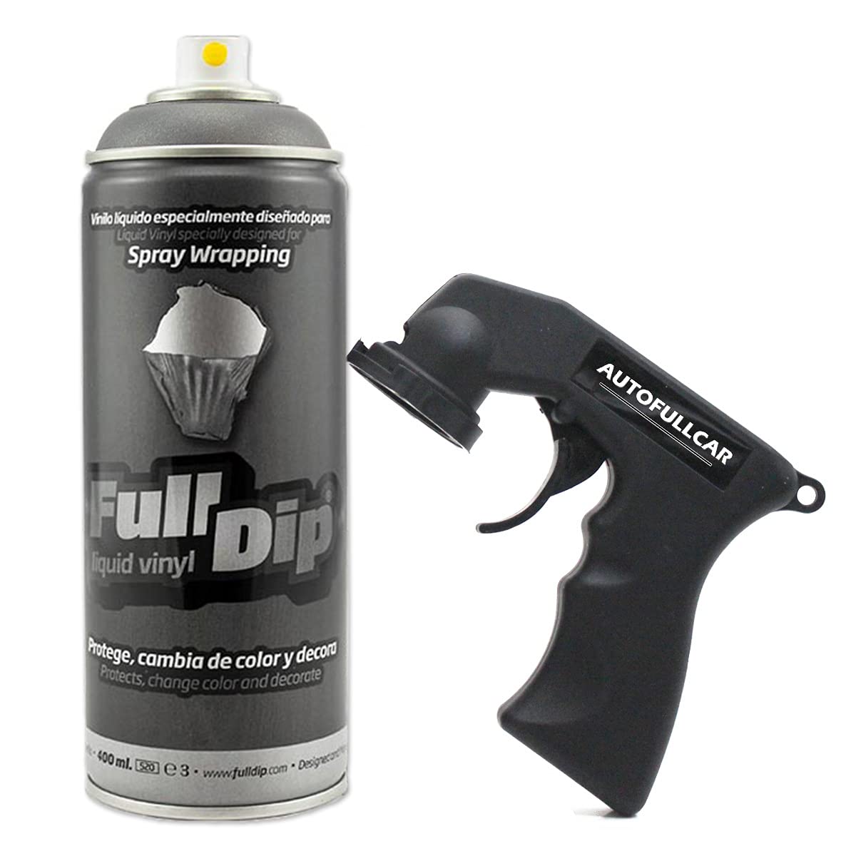 AutoFullCar Full Dip Spray Vinilo Líquido 400 ml con Adaptador (Hyperblack)