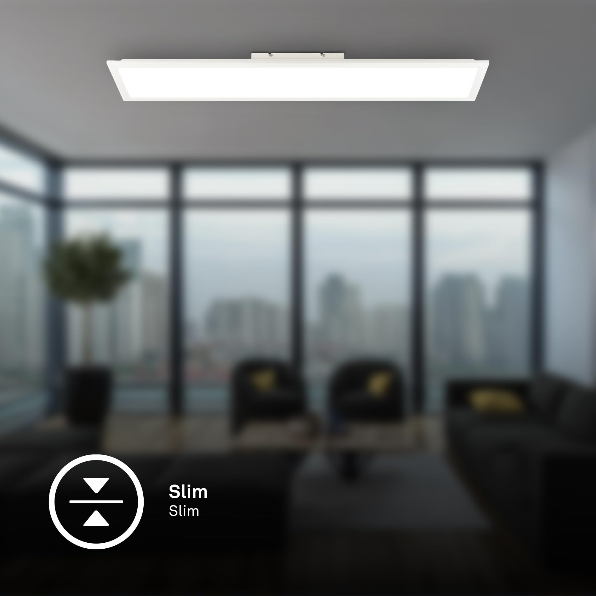 BRILONER - Panel LED z neutralnym białym światłem, ochrona przed wodą rozpryskową IP44, lampa sufitowa LED, lampa do salonu, lampa do sypialni, 100x25x6 cm, biały