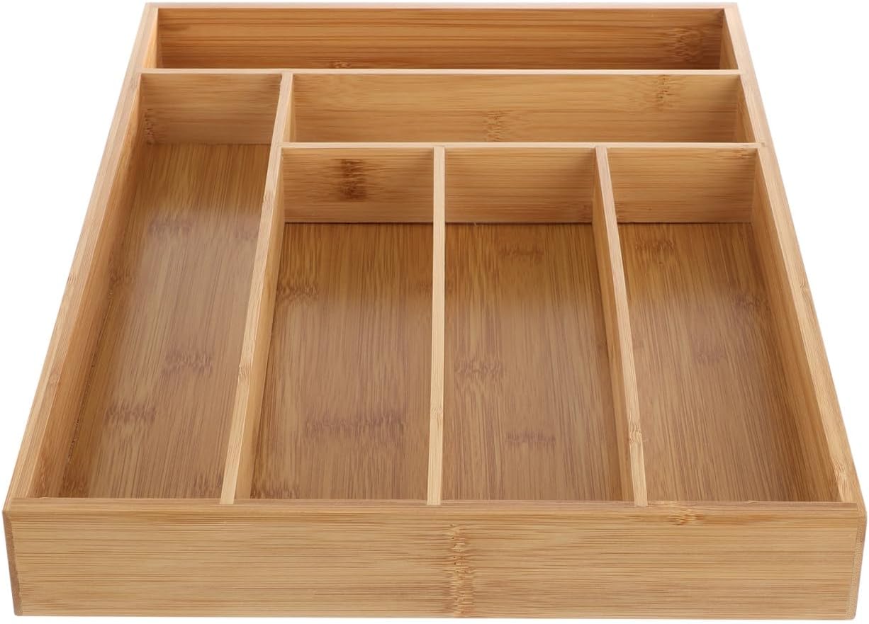 Cutlery Tray Drawer Organizer with 6 Compartments Tableware Storage Box Kitchen Utensils Holder for Drawer Cabinet Organization