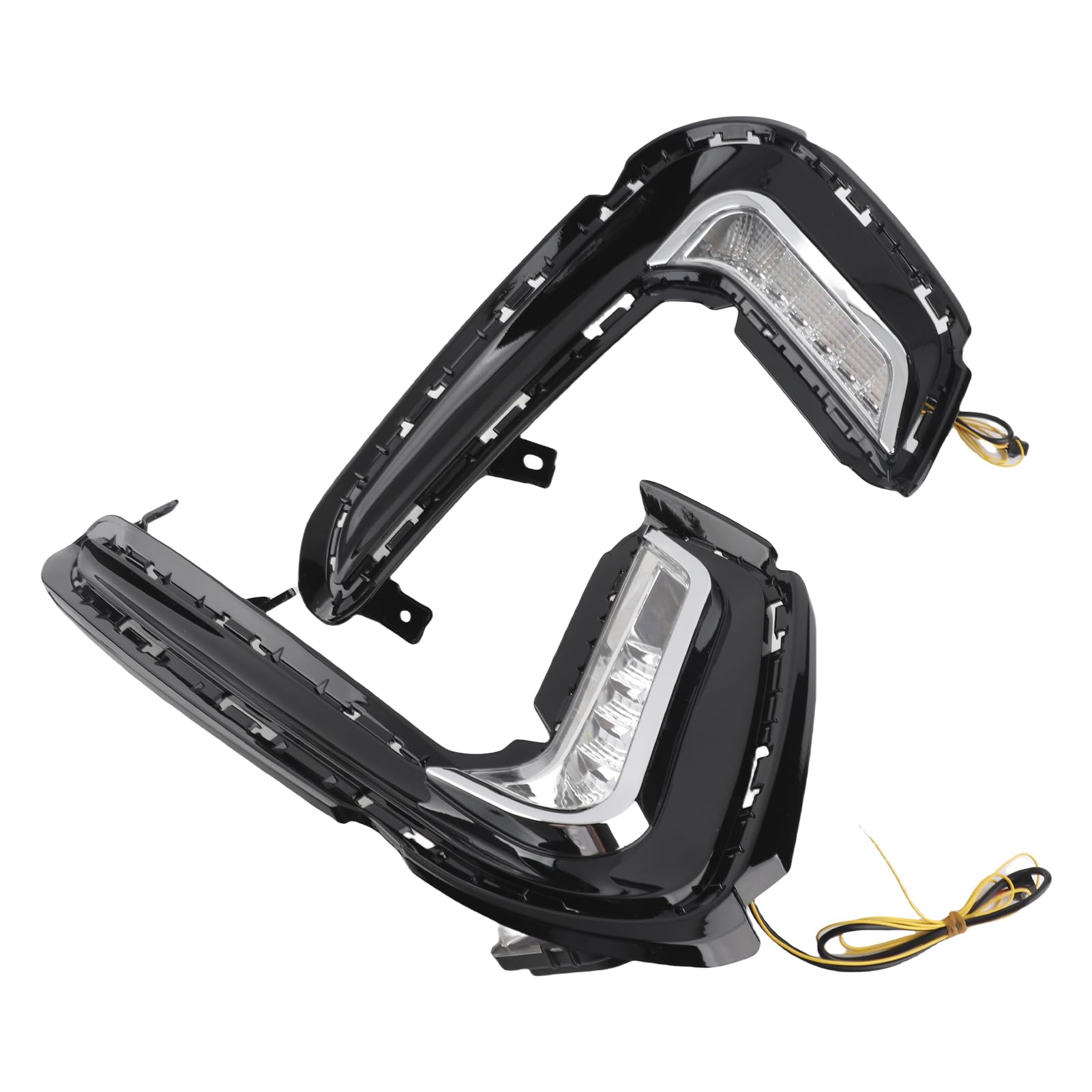 Tbest Światła do Jazdy Dziennej LED DRL Światła Drogowe Kierunkowskaz Lampa Przeciwmgielna Biały DRL Żółty Kierunkowskaz 12V ABS 6000K 50000 Godzin z Podwójnym Trybem dla Elantra