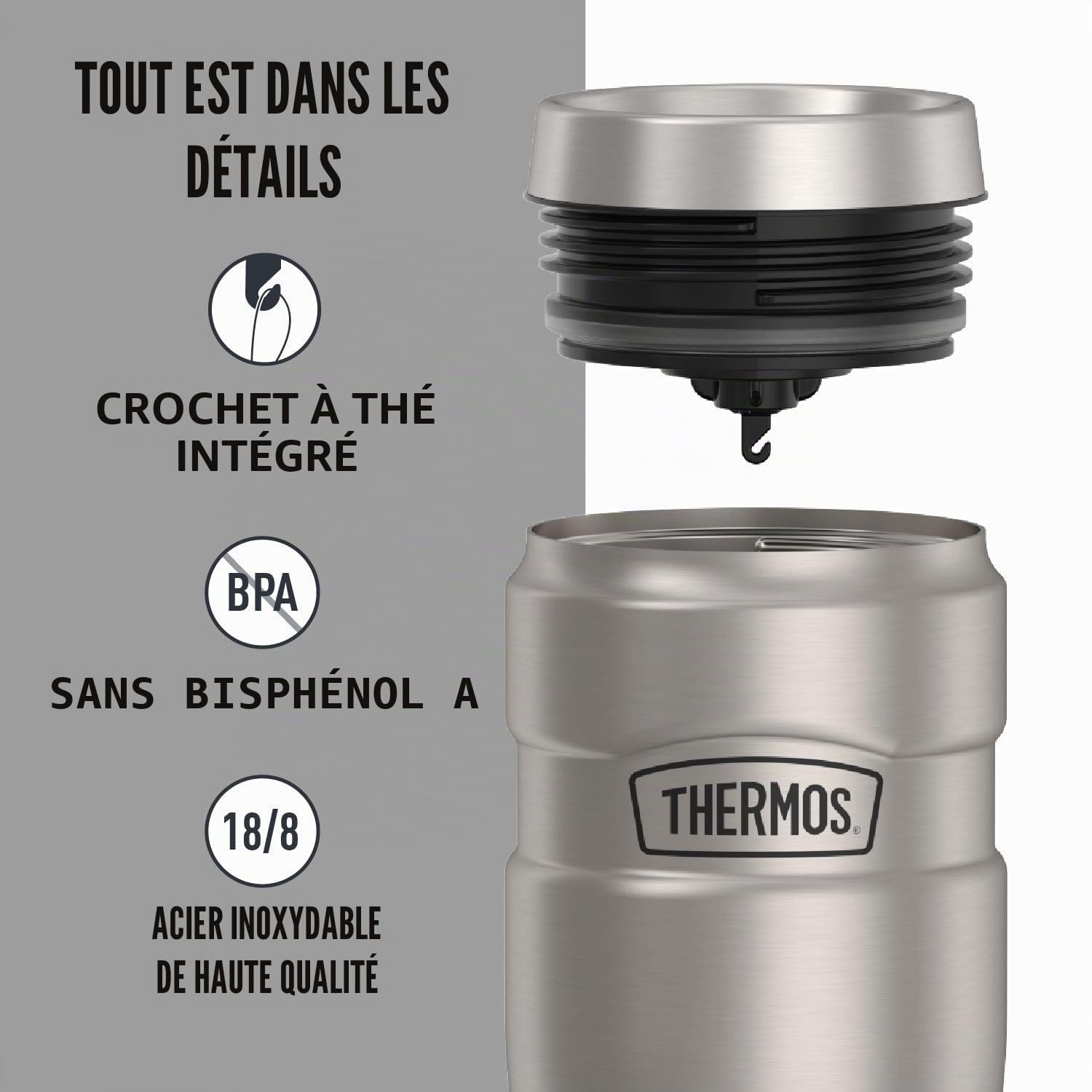 Thermos Stainless King Gobelet de voyage en acier inoxydable 473 ml