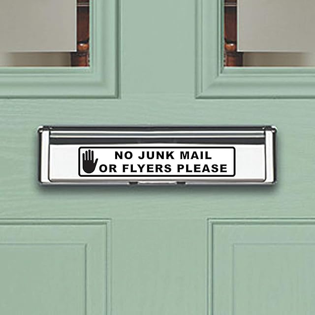 No Leaflets or Junk Mail Please Door Letter Box Vinyl Sticker for Office or Home