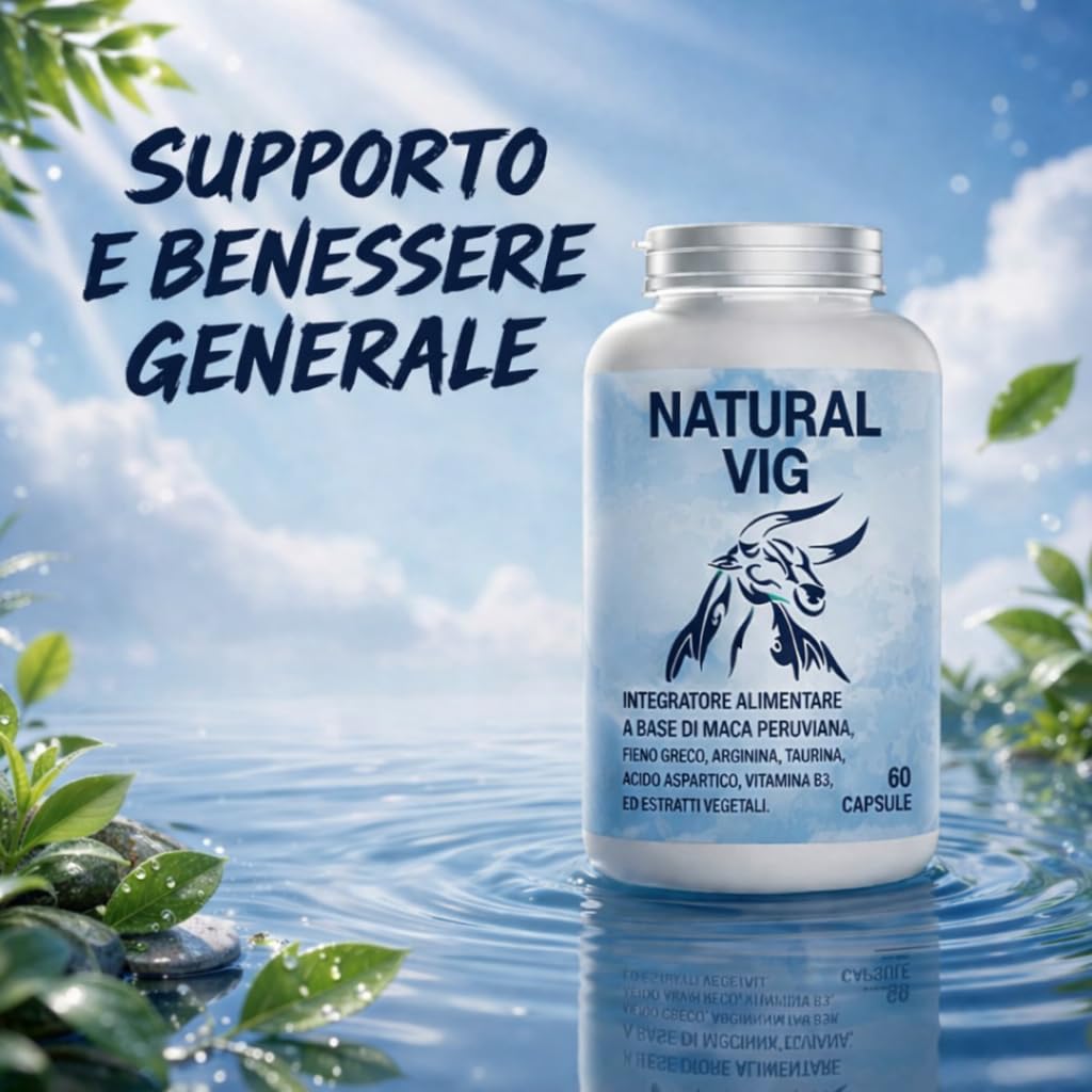 Integratore Vigore Maca Arginina, Uomo Integratore Fieno greco – Supporto a Energia, Vitalità e Tono Fisico Maschile, tono e Benessere – Formula Naturale
