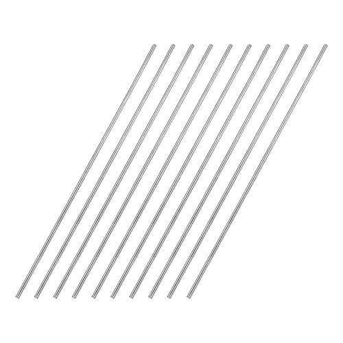 uxcell Varilla redonda sólida de acero inoxidable 304 de 0.079 in x 7.874 in para manualidades de bricolaje - 10 piezas