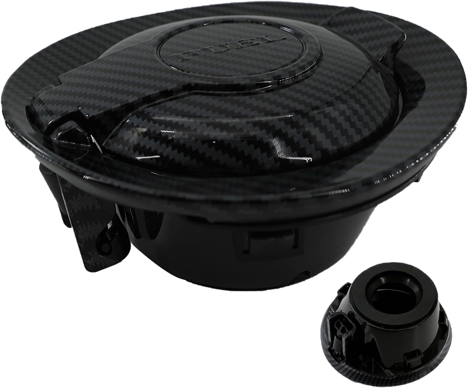 TCHENPART 68250120AA Gas Cap Cover - Carbon Fibre Fuel Fill Gas Tank Cap Door Accessories Compatible With Dodge Challenger 2008-2023