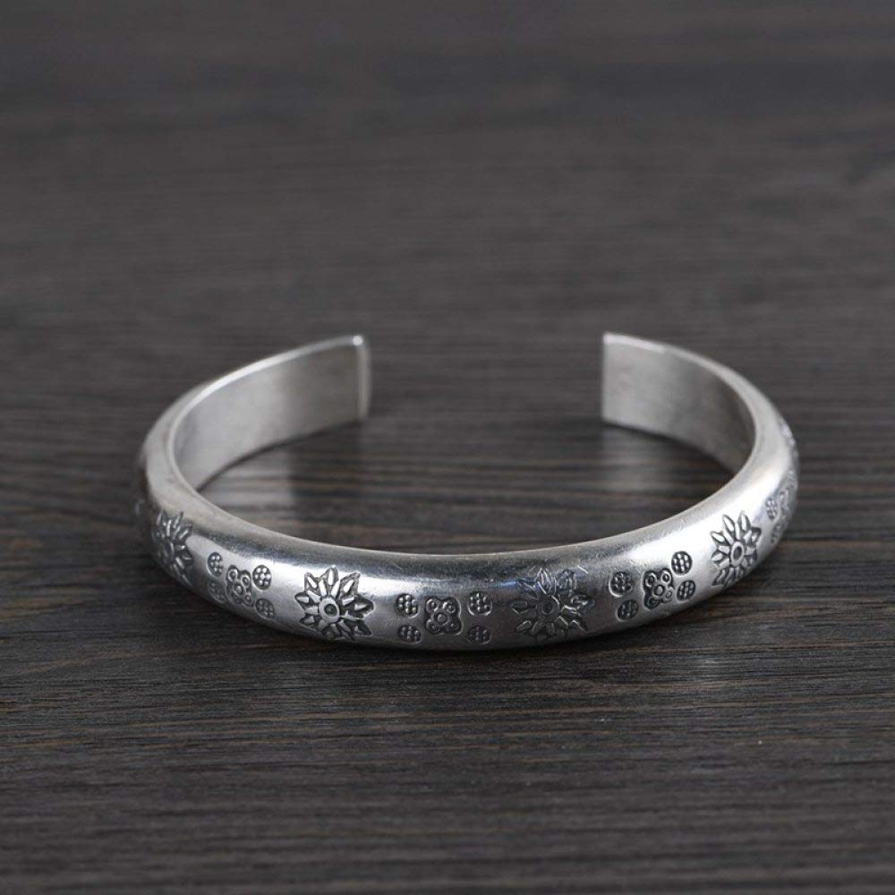 S925 Vintage Pulsera De Plata Hombres Mujeres Beat Manchada De Copito De Nieve Moda Simple Y Elegante Personalidad Creativa Popular Hermoso Regalo