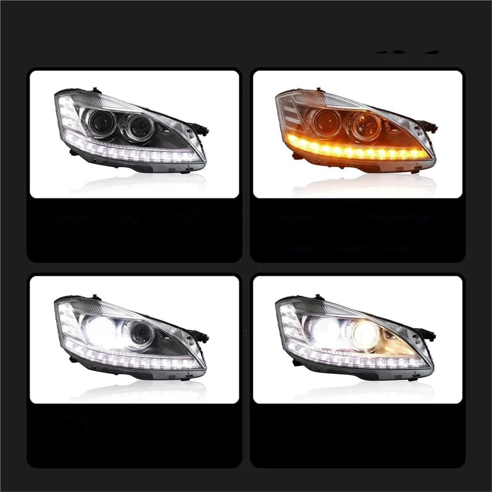 Fari dell'auto Per Mercedes Per Classe S W221 2006-2009 Fari auto Lampade Luci diurne Indicatori di direzione dinamici