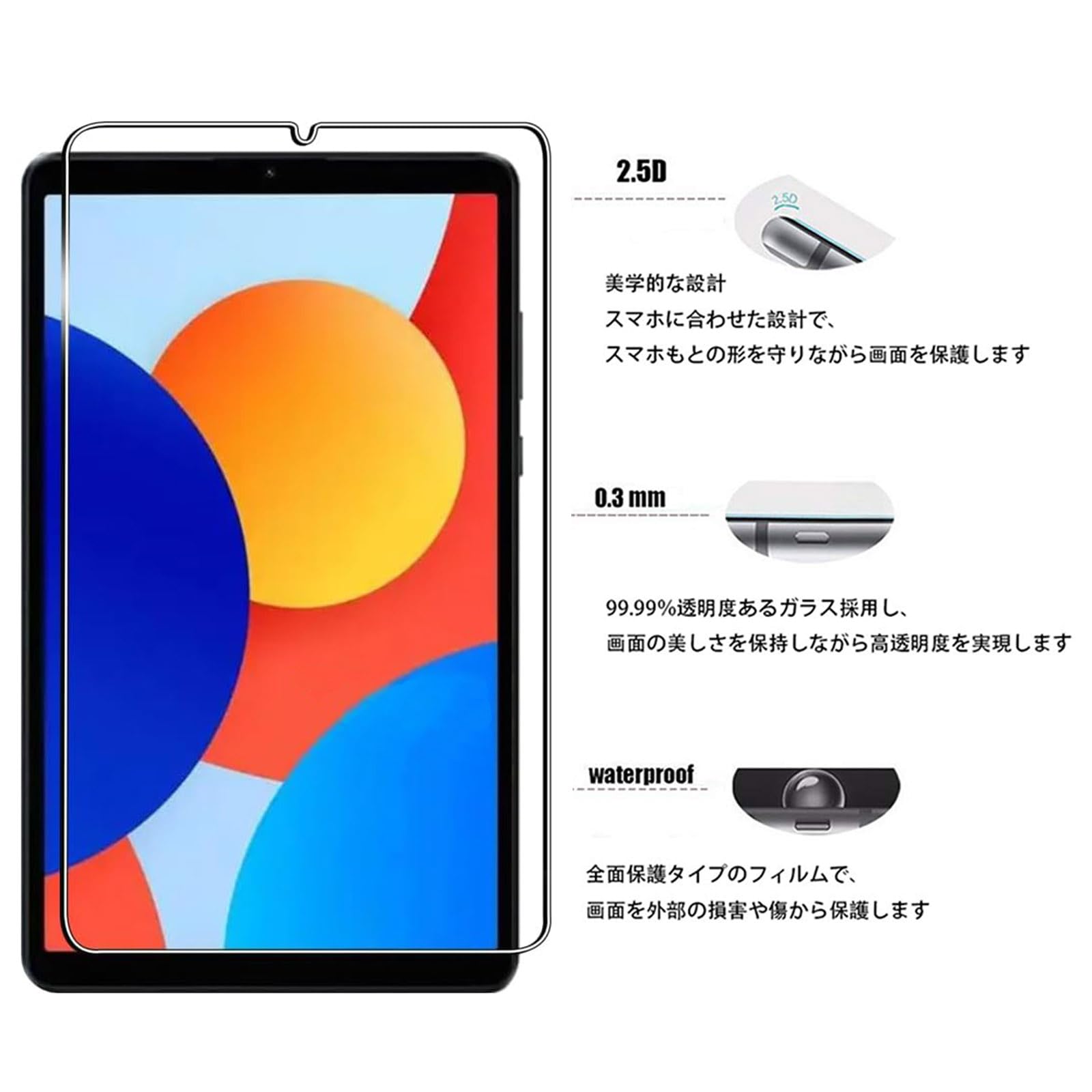 Amazon.co.jp: For Redmi Pad SE 8.7インチ ガラスフィルム レッドミー