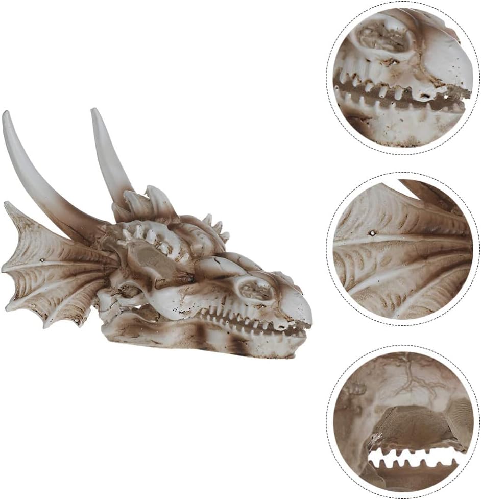 POPETPOP Dinosaur Skull Ornament Glass Decor Reptile Accessories Turtle Decor Fish Tank Skull Aquarium Skull Decorations Dragon Fish Landscaping Prop Fish Tank Decor Aquarium Decor Chic 1pc