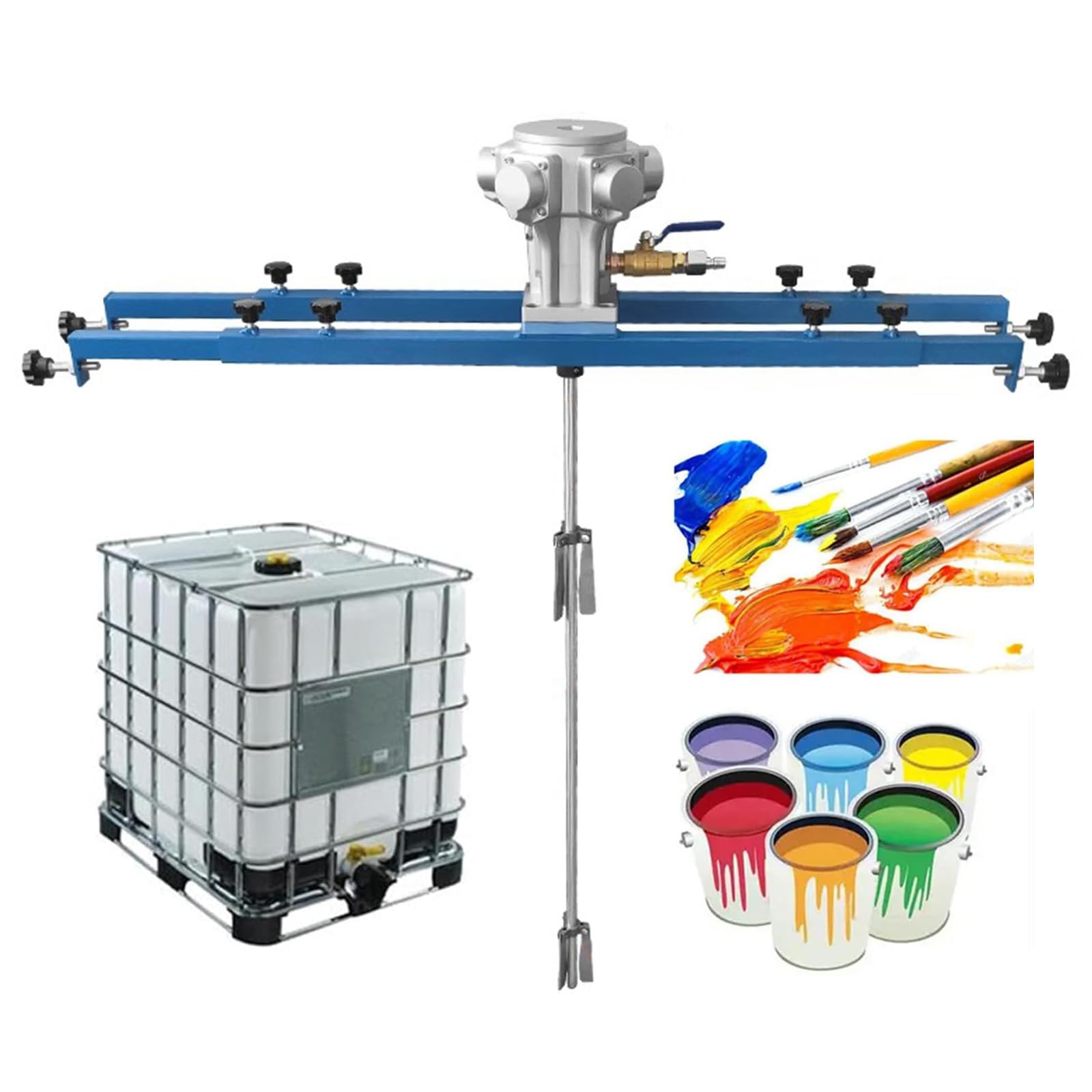 SBCGFY Ibc Air Agitators, Ibc Tote Mixer Agitator, 0.75Kw Tank Paint Mixer Machine With 25Cm Folding Propeller, Stirring Capacity 264 Gallon/1000L, For Paint Coating Materials Viscous Liquid