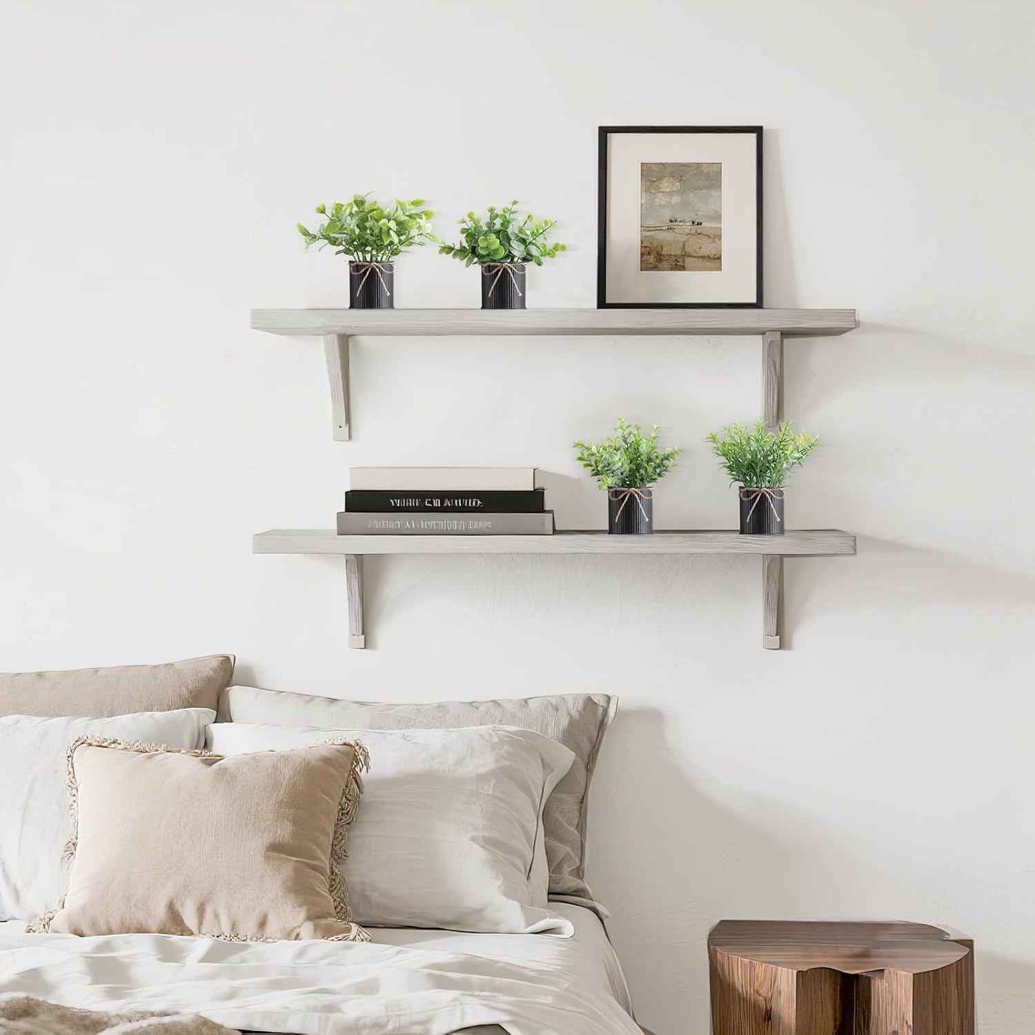 Mkono 4 Packs Small Fake Plants in Farmhouse Galvanized Pots Table Centerpiece Mini Potted Artificial Plants Faux Eucalyptus for Shelf Office Rustic Home Decor (Black, Mini-6" H) - Image 6