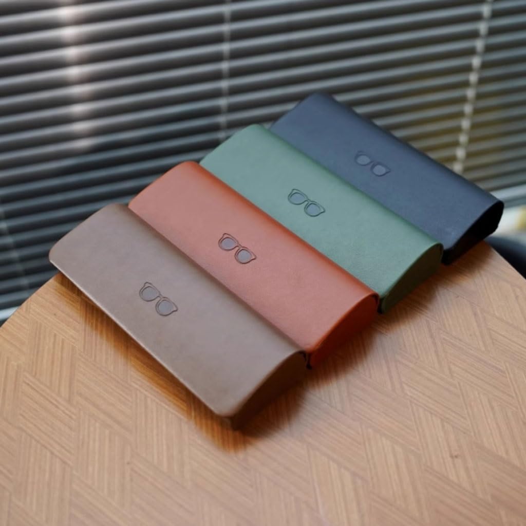 Étui À Lunettes Étui À Lunettes De Soleil Rétro Portable Fait Main Aimanté for Myopie Organiseur De Lunettes(A)