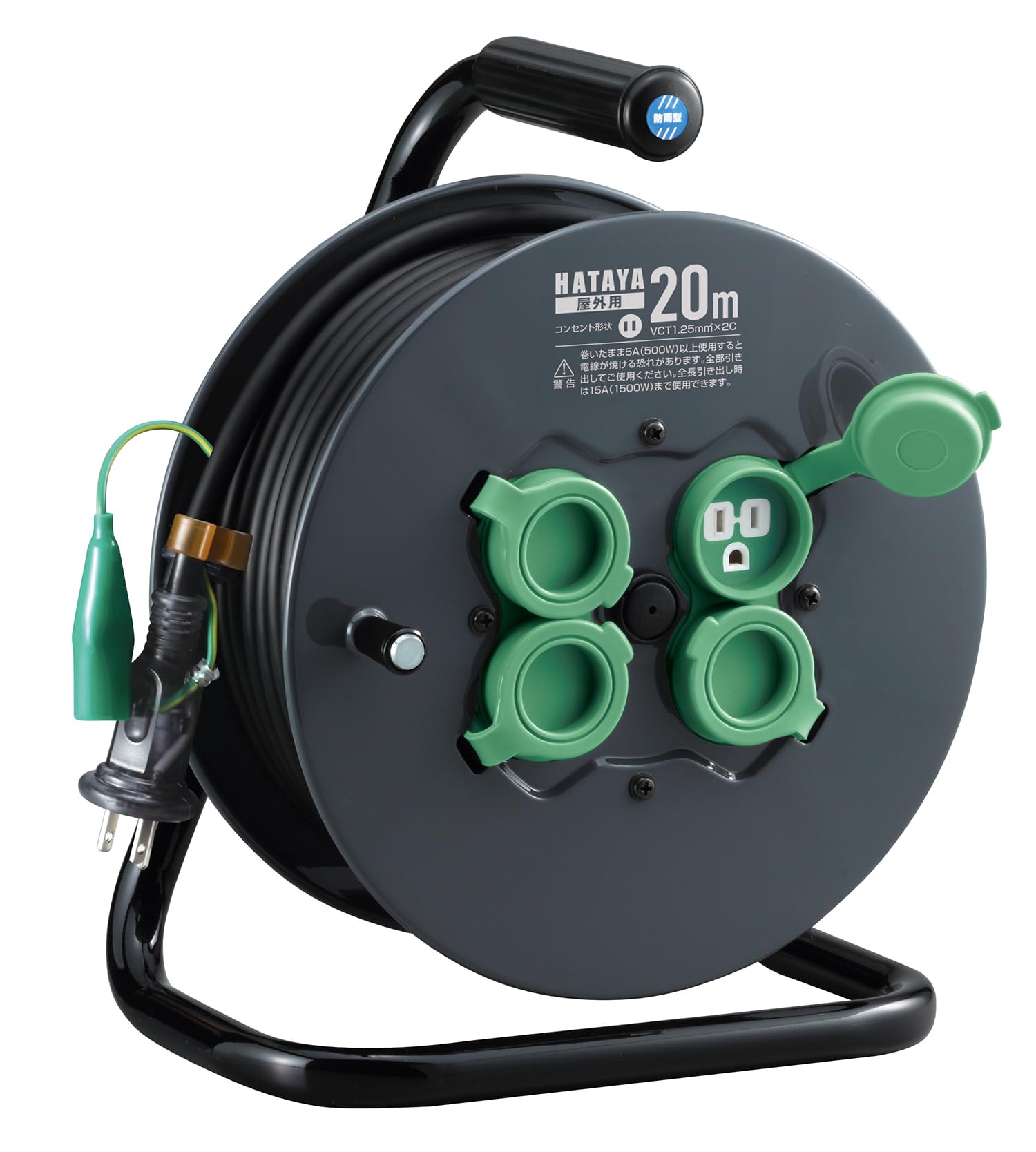 HATAYA コードリール 【屋外用】 100Ｖ ハタヤ ハタヤ (HATAYA) コードリール 屋外用 防雨型 100V 30m