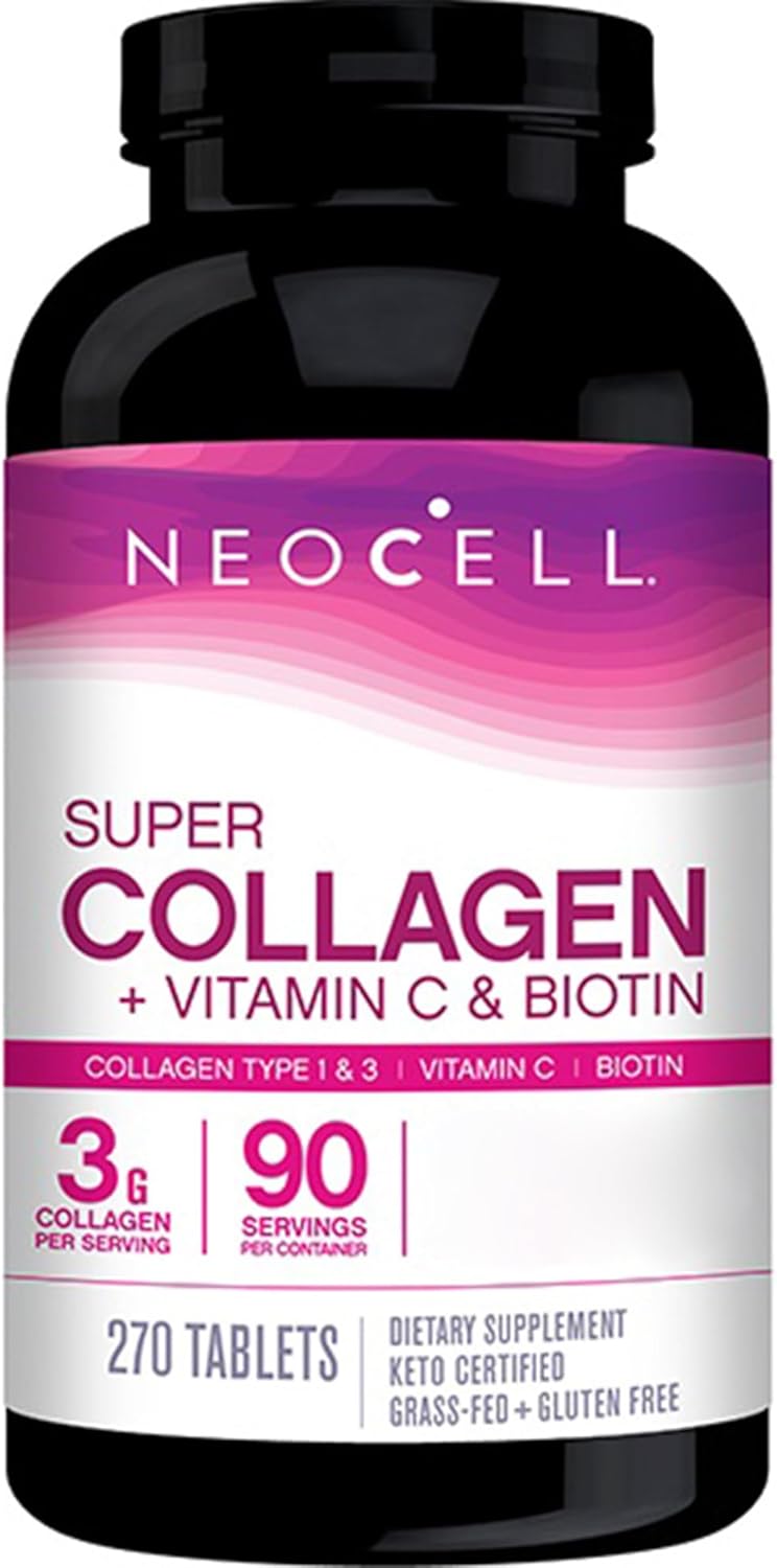 NeoCell, Super Collagen, with Vitamin C and Biotin – High Dosed, 270 Tablets, Gluten Free, Soy Free, Non-GMO
