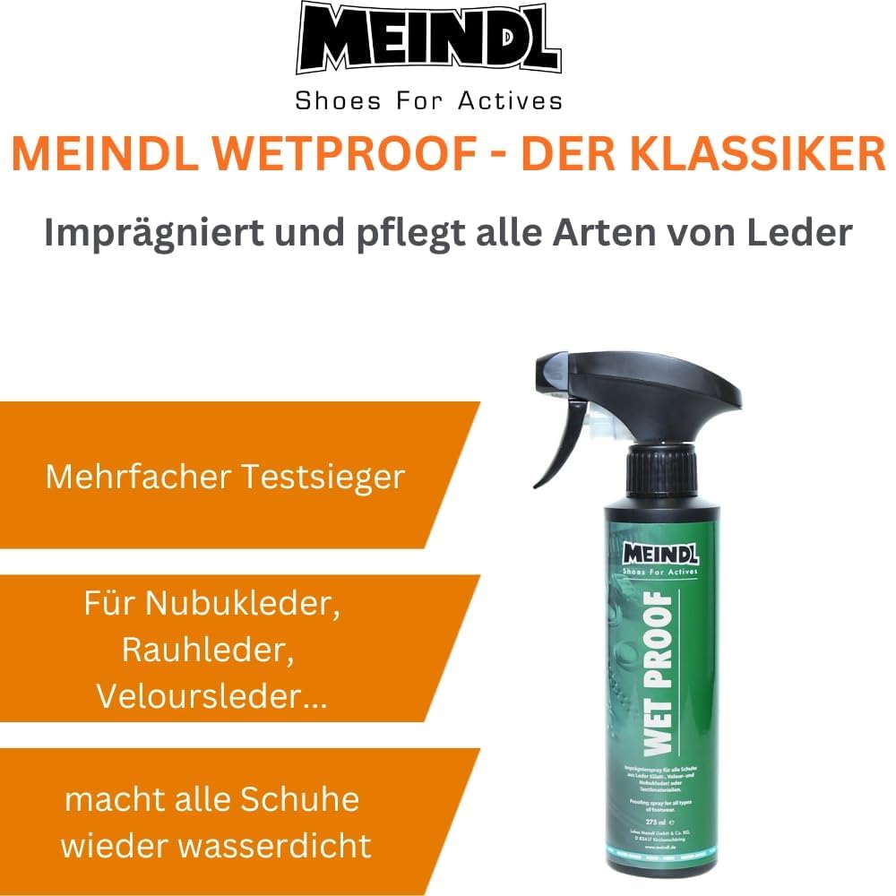 RENNER XXL Meindl Premium-Schuhpflegeset für Stiefel – Sportwax & Imprägnierer – Wet Proof für Leder, Nubuk & Outdoor-Schuhe – Komplettes Pflege-Set