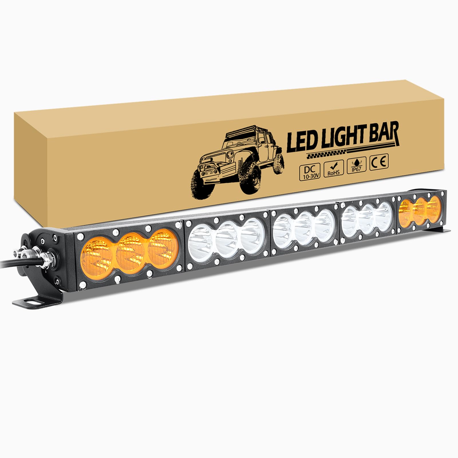 RIGIDON 28 cali 69 cm 150 W listwa LED 4 x 4 rampa, 12 V 24 V biała listwa oświetleniowa LED, długa listwa świetlna LED do pojazdów offroad, ciężarówek, ATV SUV, światła przeciwmgielne