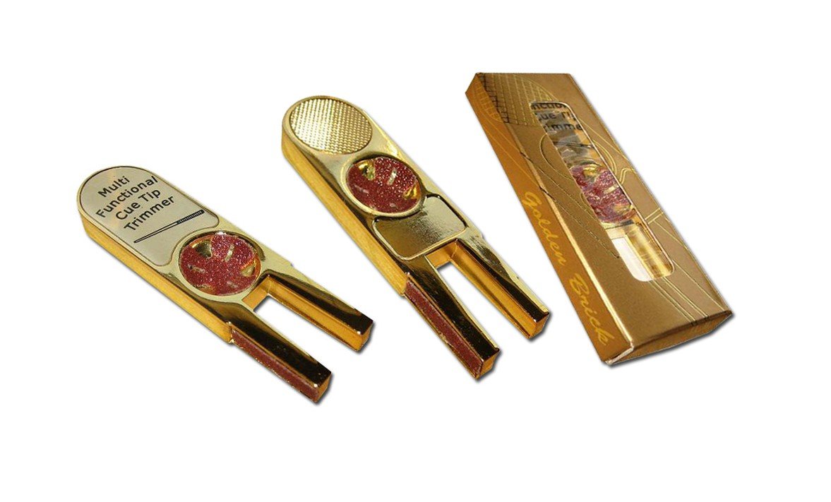 BornWinner [Value Pack] Golden Brick I Billiard Pool Cue Stick Tip Tool Shaper w/Refill Kit