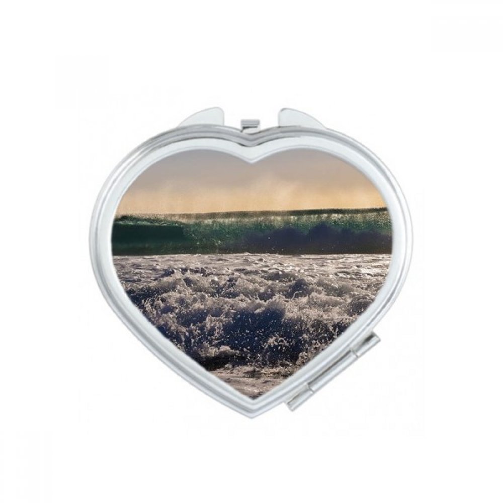 Miroir compact de poche cœur de maquillage portable mignon multicolore