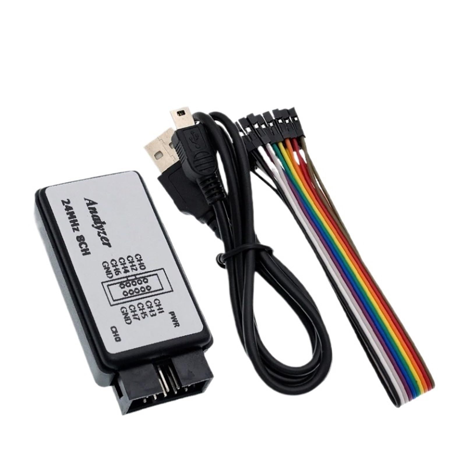 Analizador lógico USB de 24 MHz, 8 canales, 24 M/s, depurador for analizador lógico de 24 M y 8 canales.