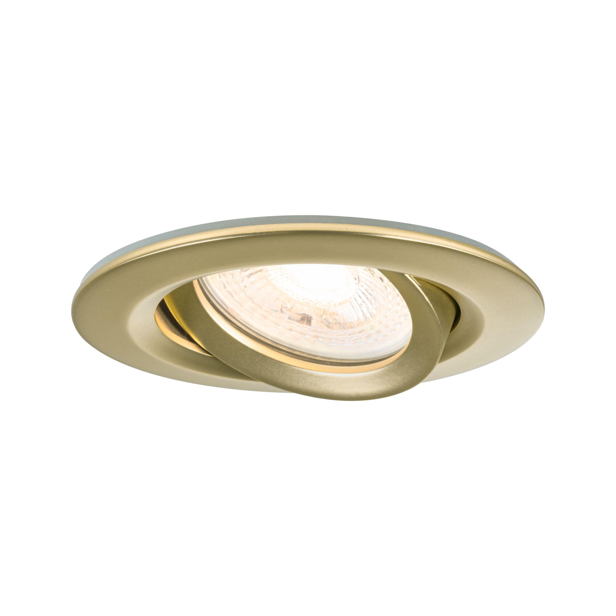 Paulmann 92408 Nova Plus - Foco empotrado (LED, IP65, redondo, 93 mm, 30 °, GU10, 3 x 6 W, 3 x 460 lm, 230 V, regulable 2700 K, color dorado mate