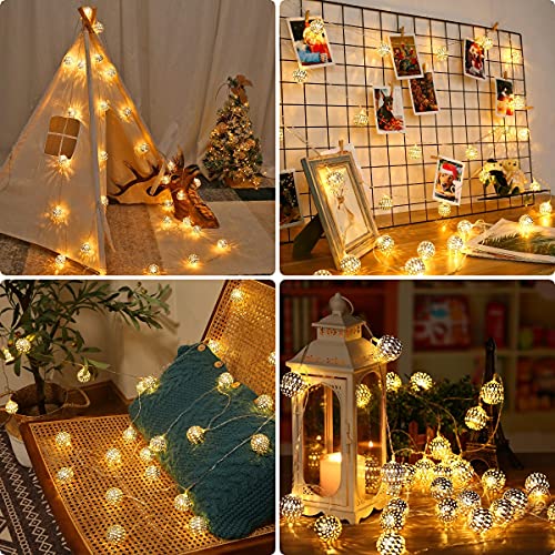 NEXVIN 30er LED Marokkanische Lichterkette Warmweiß, 9M Lichterkette Außen Innen Strombetrieben mit Fernbedienung… – Bild 4