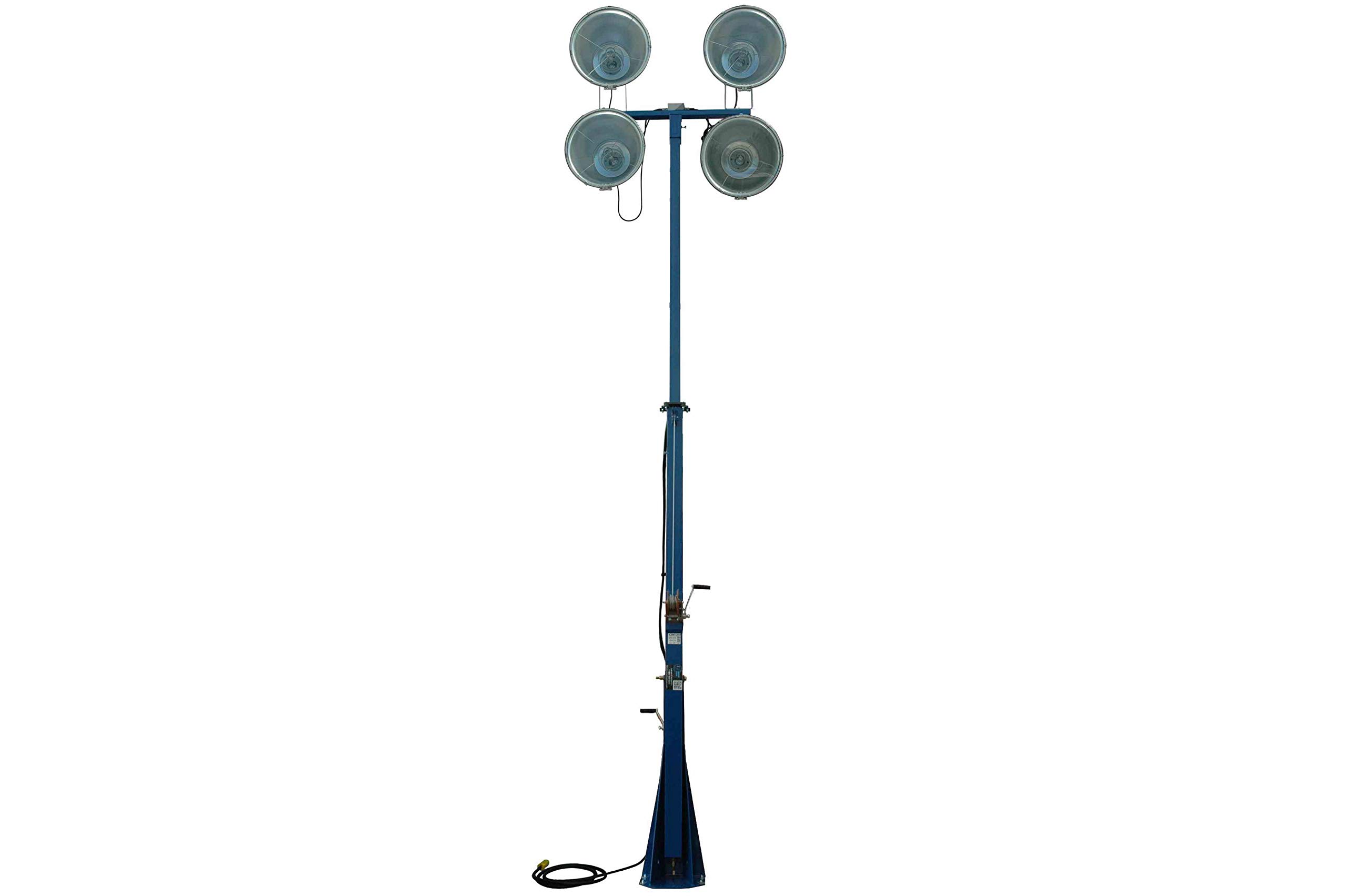 4000 Watt 16 Foot Telescoping Light Mast - Fold Over Light Tower - 360 degrees Rotating Boom - High Mast - Powder Coat Finish