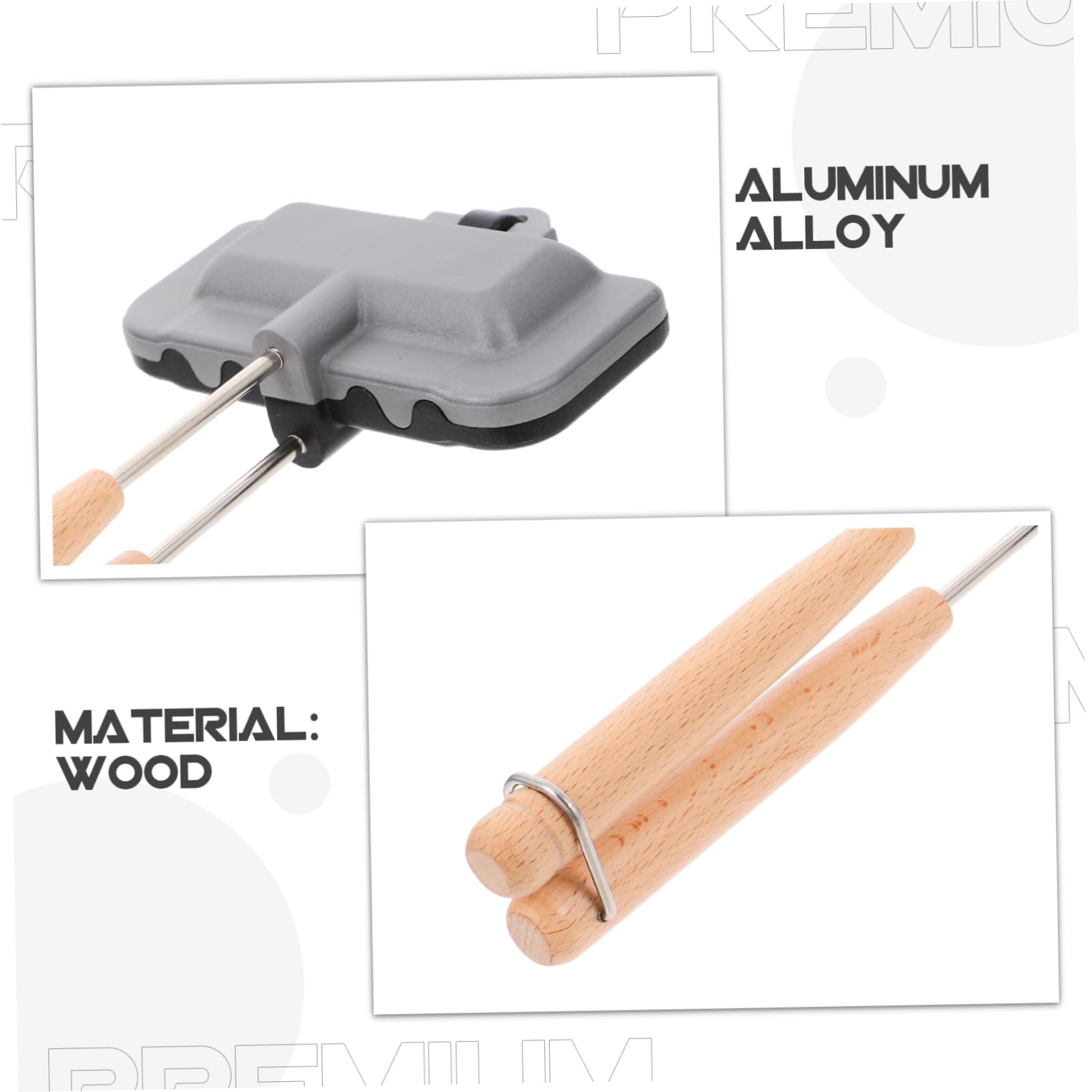 Molde para Hornear Sándwiches Casero, Bandeja de Aleación de Aluminio Madera, Antiadherente, para Cocina y Repostería