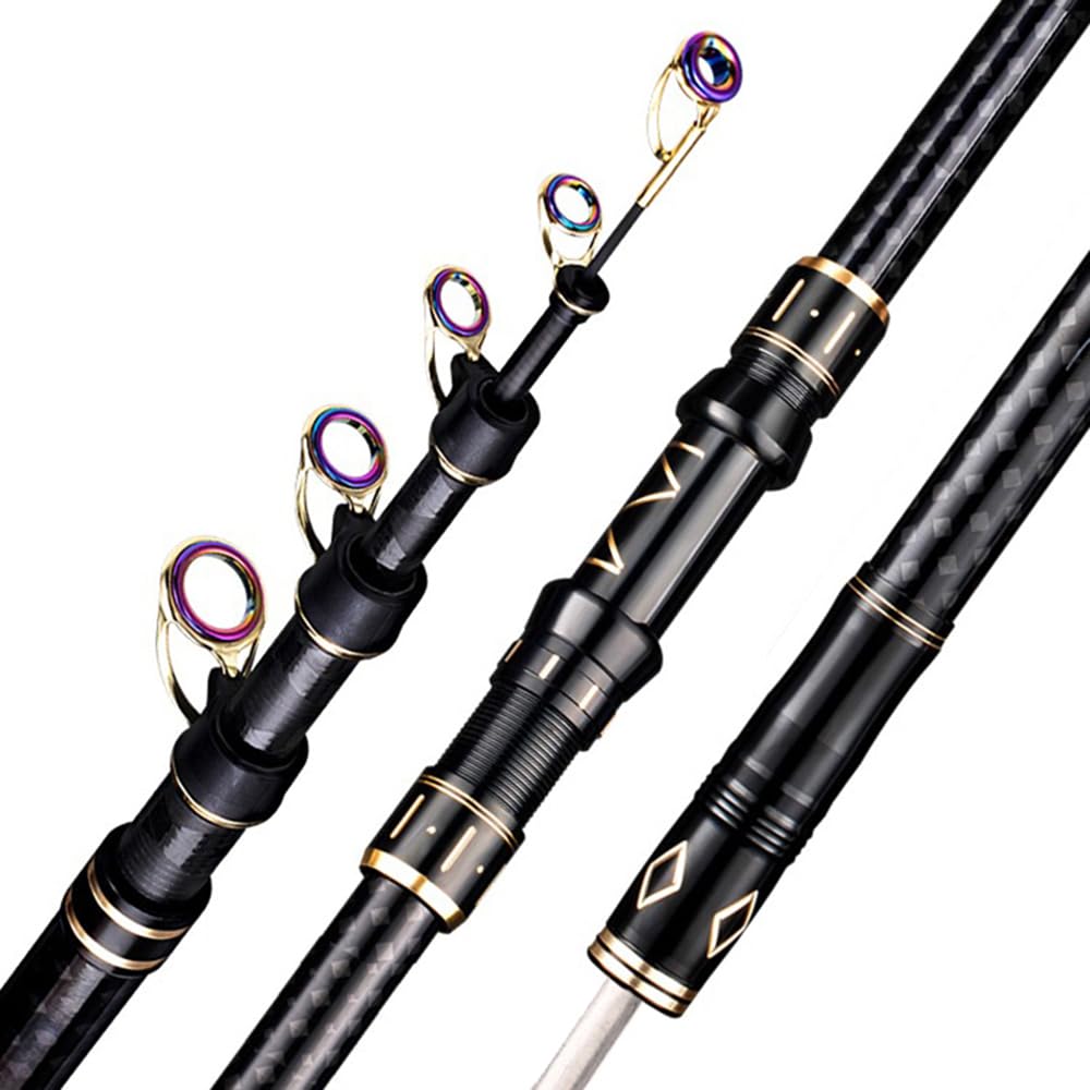GTOFYU Telescopic Fishing Rod Carbon Fiber Travel Surf Fishing Rod Spinning Power Throwing Surfcasting Baitcasting Rod (2.1M/7Ft) : Sports & Outdoors