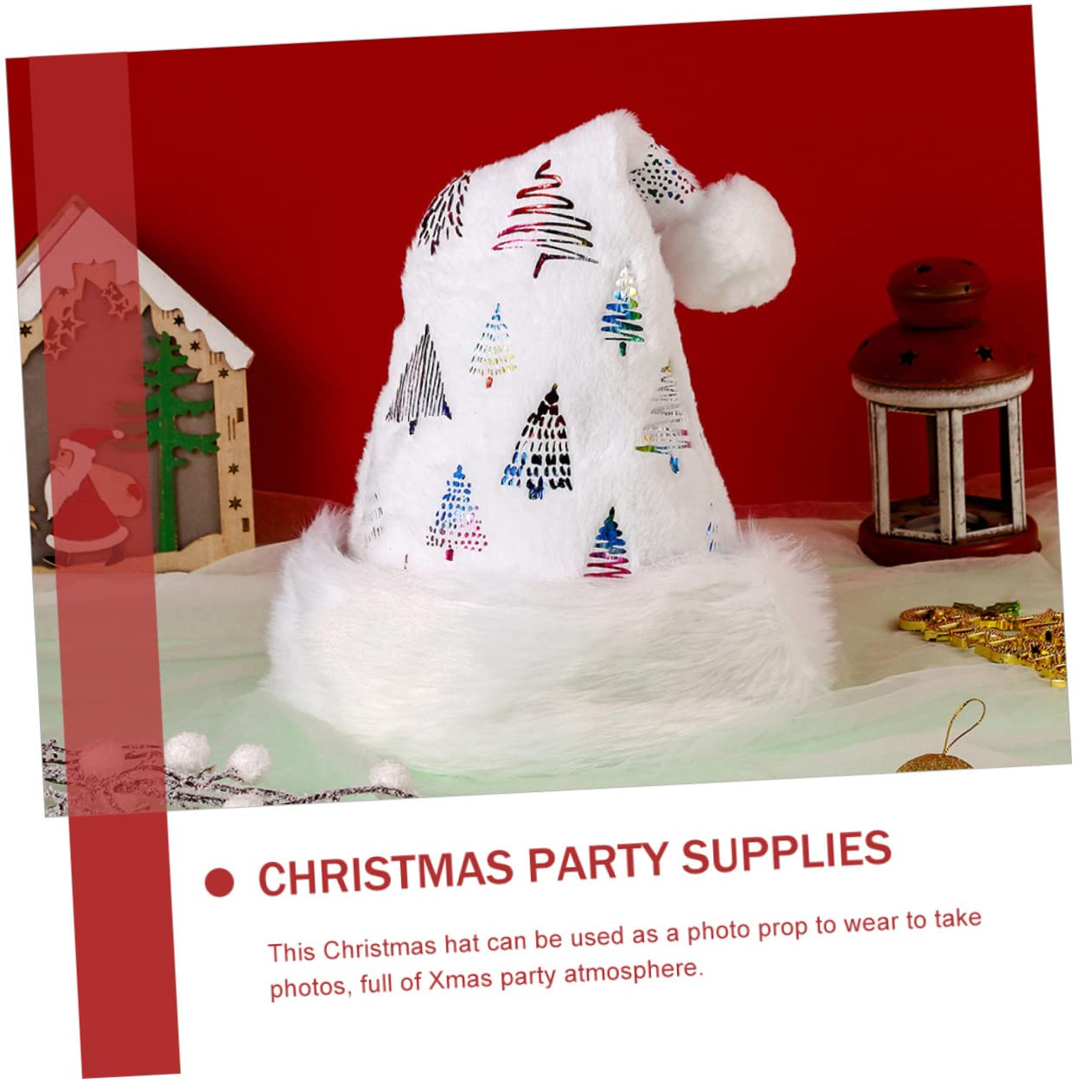 PACKOVE Weihnachtsmütze weihnachtsbekleidung weihnachtsklamotten weihnachtdeko Cosplay-Kappe Weihnachtsmannmütze Cosplay-Weihnachtsmann-Mütze Stoff Colorful