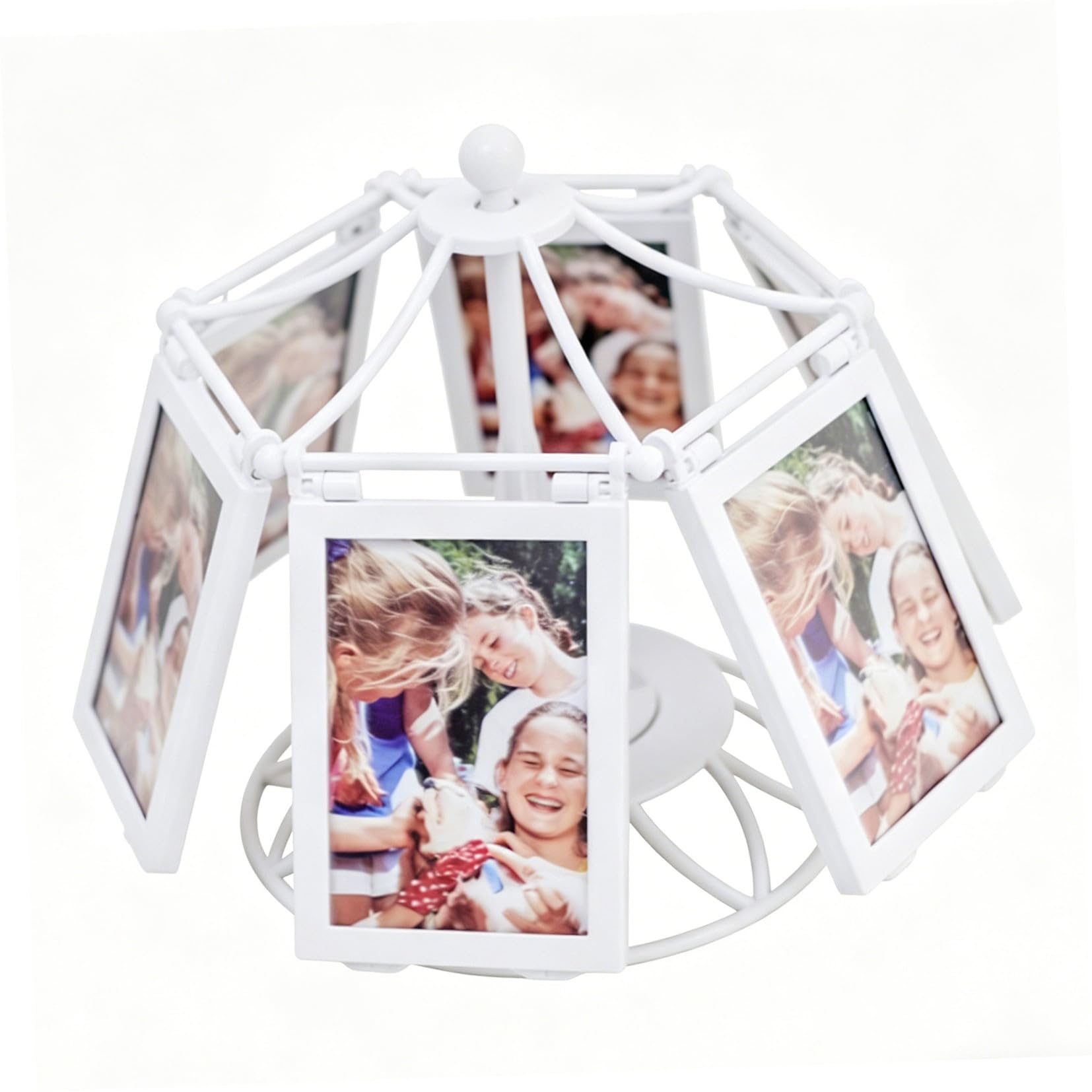 Cadre photo rotatif 360 degrés ABS et boîte à musique, objet décoration de table chic