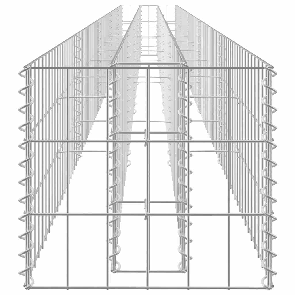vidaXL Podwyższona donica gabionowa, galwanizowana stal, 450x30x30 cm