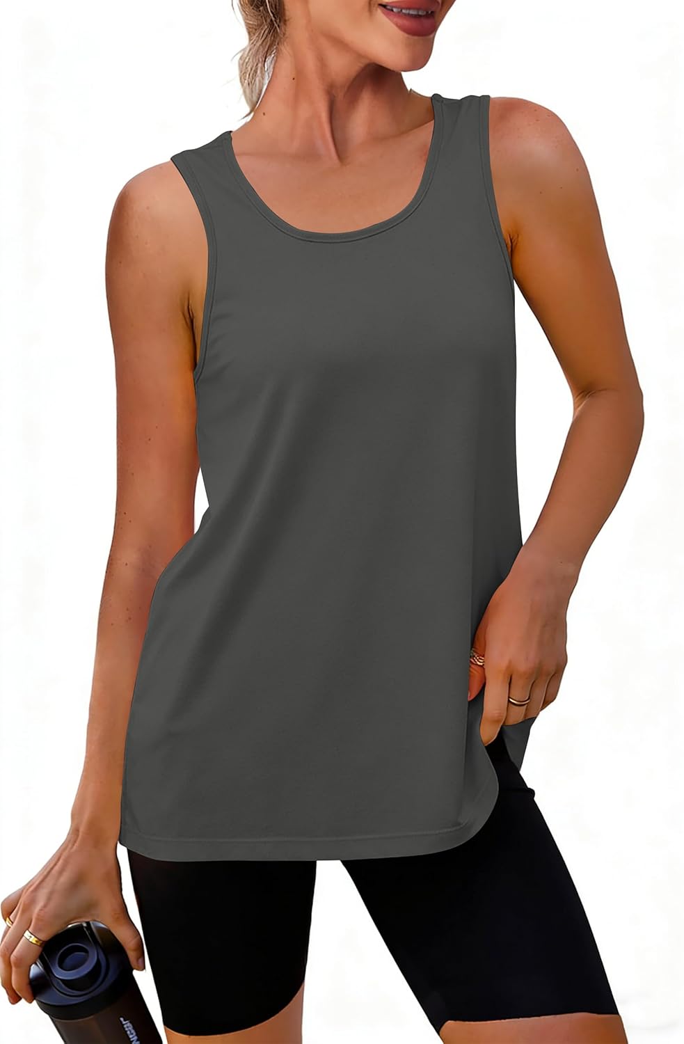 Cakulo Womens Sleeveless Workout Tops Racerback Athletic Summer Tank Tops Gym Yoga Running Shirts Clothes - Image 2