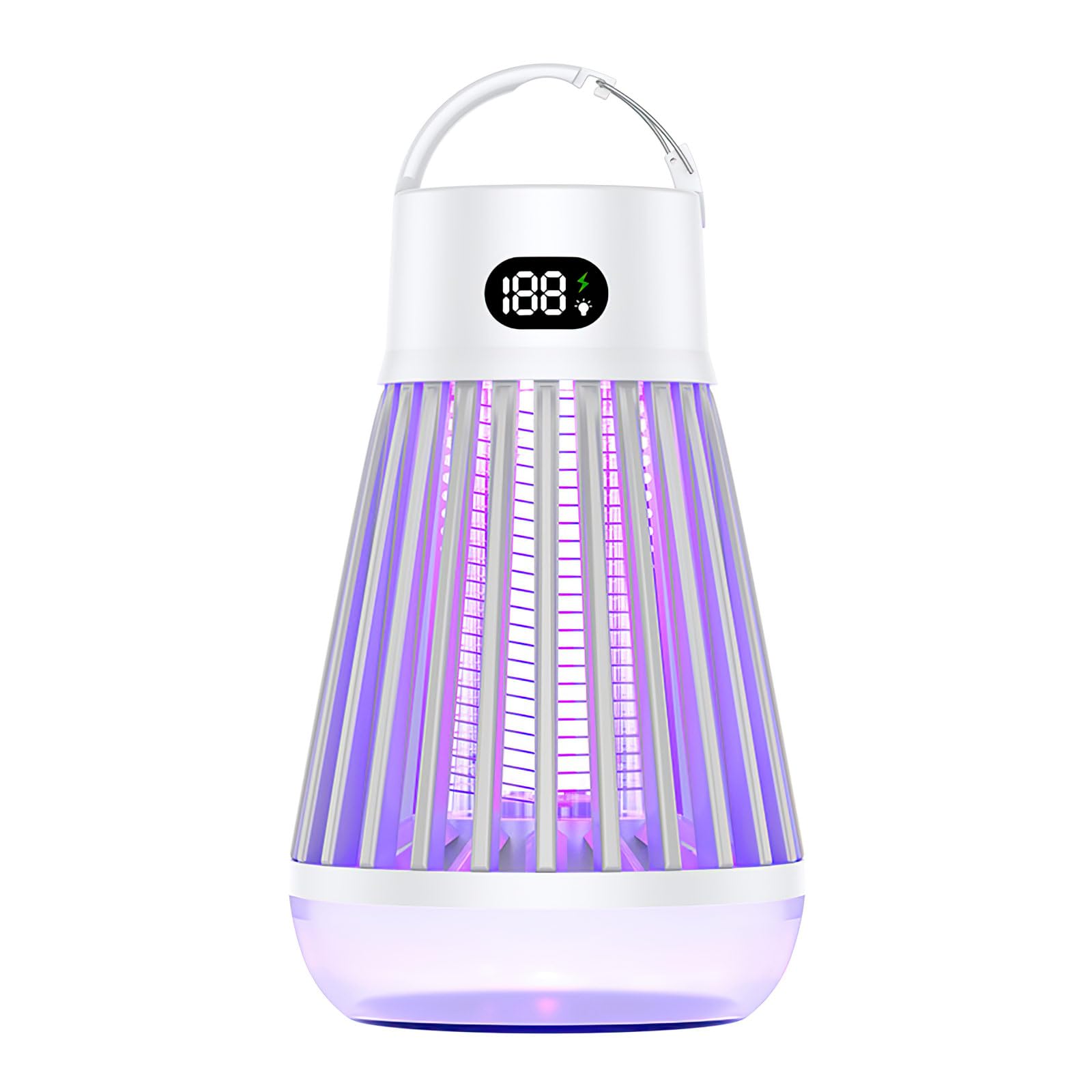 Bug Zapper, Fly Zapper, Electric Mosquito Killer Lamp, Fly Killer with USB Rechargeable, 360° Attract Insect, Mosquito Zapper for Indoor And Outdoor, for Home, Bedroom, Garden, Camping (white)