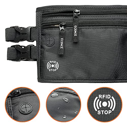 ECENCE Buiktasje met RFID-blocker, NFC-bescherming heuptasje, buikband voor dames, heren, kinderen, waterafwijzend… - Image 3