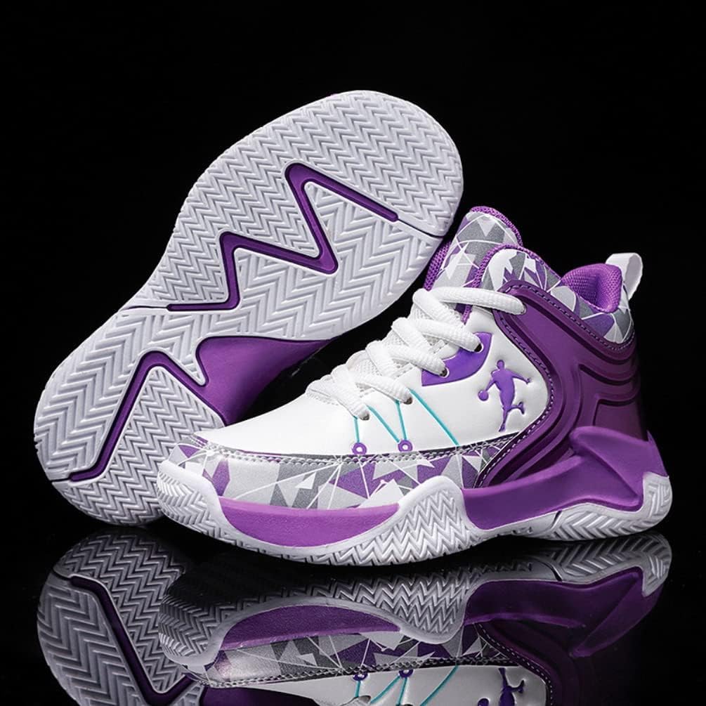Zapatillas de Baloncesto para Niños Deportivas Sneakers Moda Calzado de Baloncesto para Niño Zapatillas de Bsquetbol Aire Libre Correr Ligeras Zapatos de Running (EMJ-A32, 33EU)