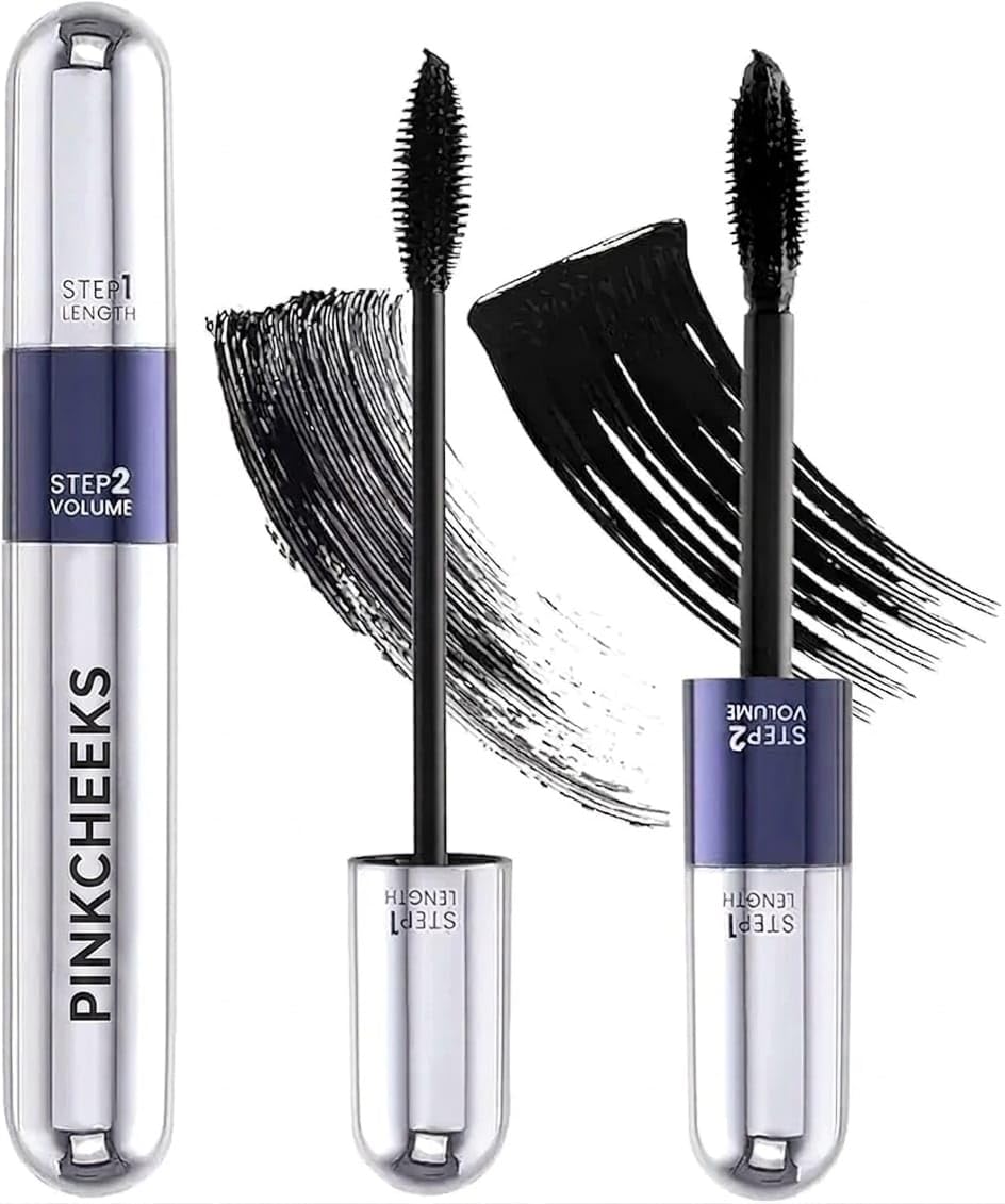 PINKCHEEKS 2-in-1 Dual Ended Waterproof Mascara for Women & Girls | Volumizing & Lengthening Black Mascara | Smudge-Proof Long-Lasting Lash Makeup for Intense Volume & Lifted Lashes-picture-10