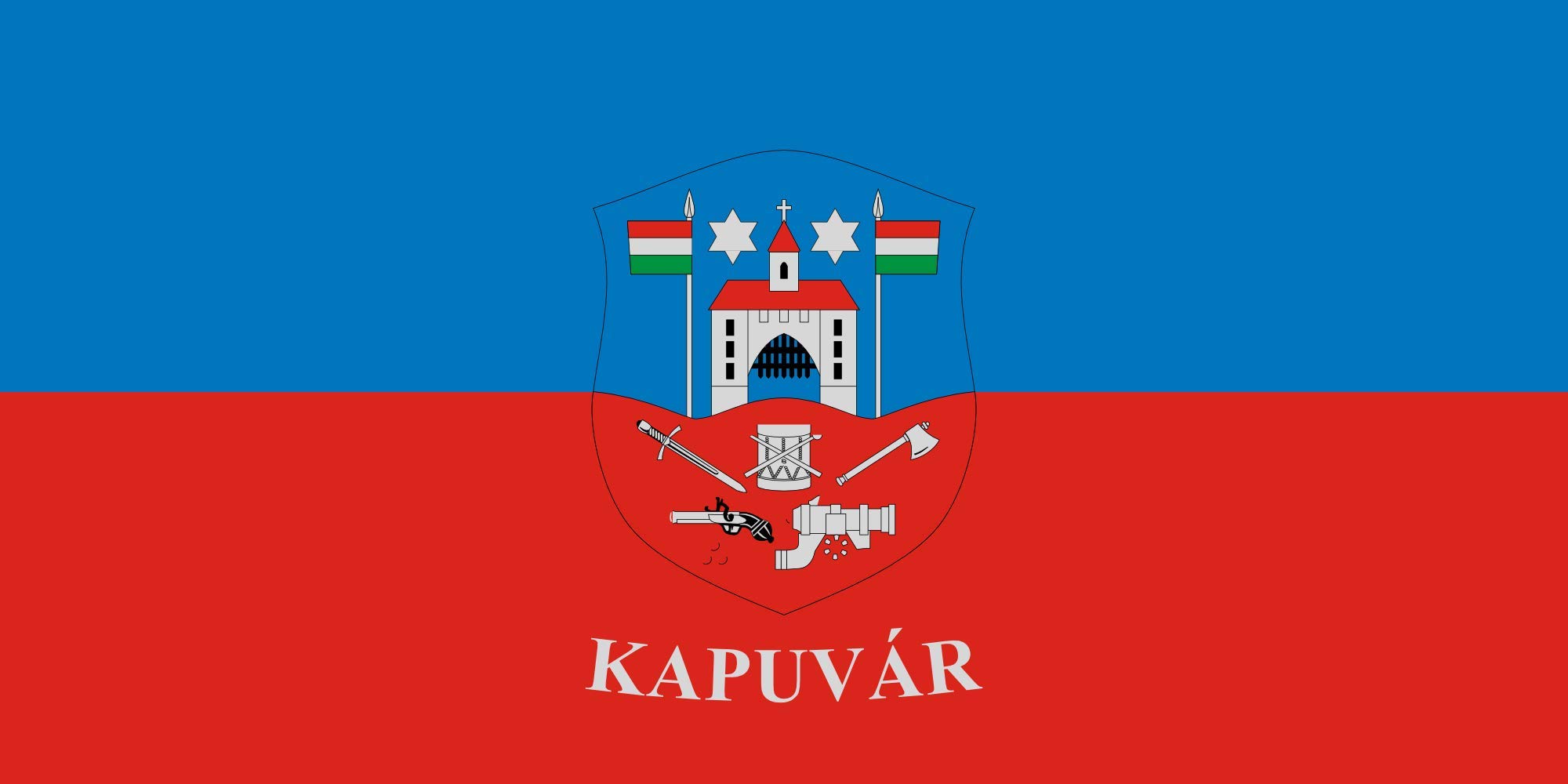 Drapeau Kapuvár haute résistance 1.35m² aux finitions renforcées