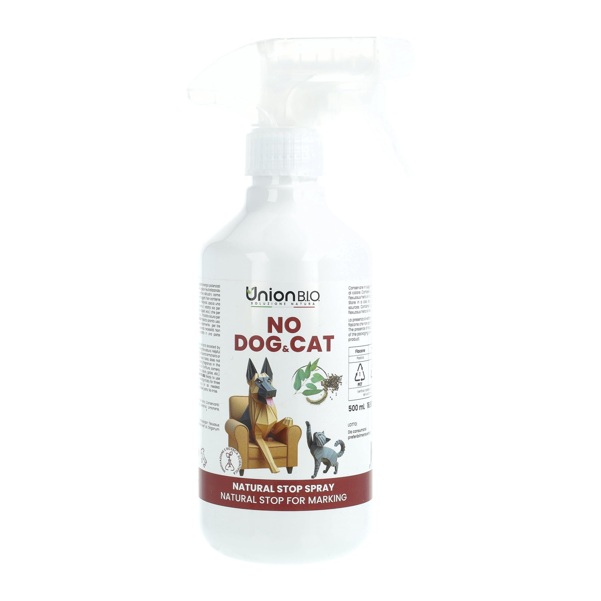 Union B.I.O. Soluzione Natura No Dog & Cat Spray Disabituante Cani e Gatti 500 ml