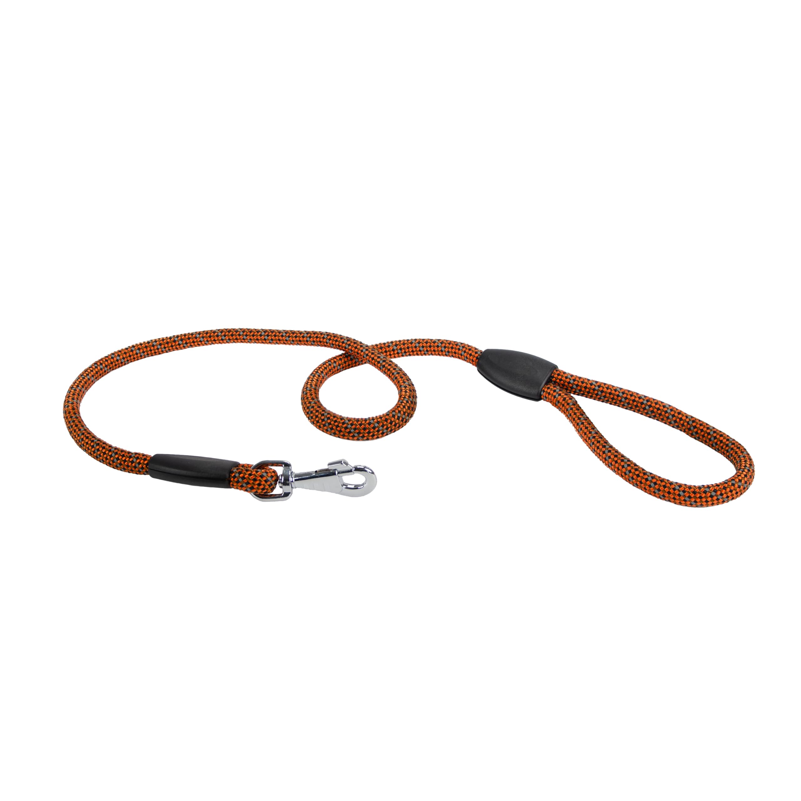 Ferplast SPORT REFLEX Dog Lead, Reflective Lead, Nylon Cord with Metal Snap Hook, Handle for Safe Control, Length 120 cm, Orange