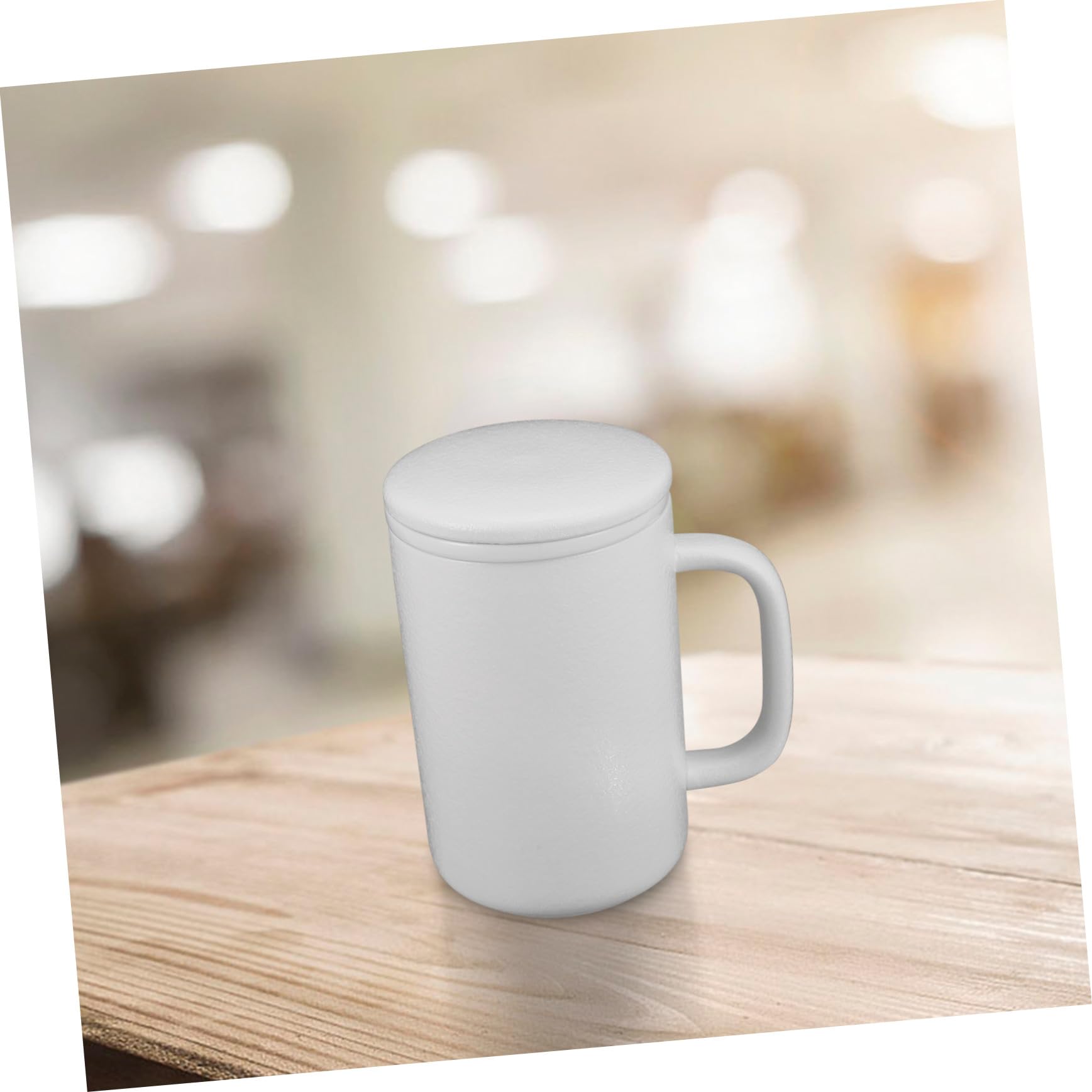 Ipetboom Keramik Teebecher Weiß mit Deckel und Teesieb, 400ml
