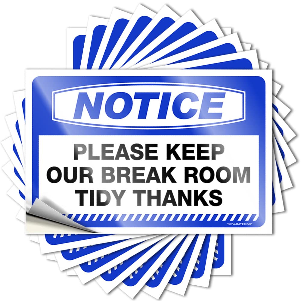 Funny Car Decals Notice Please Keep Our Break Room Tidy Thanks Stickers 10 Pcs Family Car Stickers Car Decal Stickers(8X12CM)