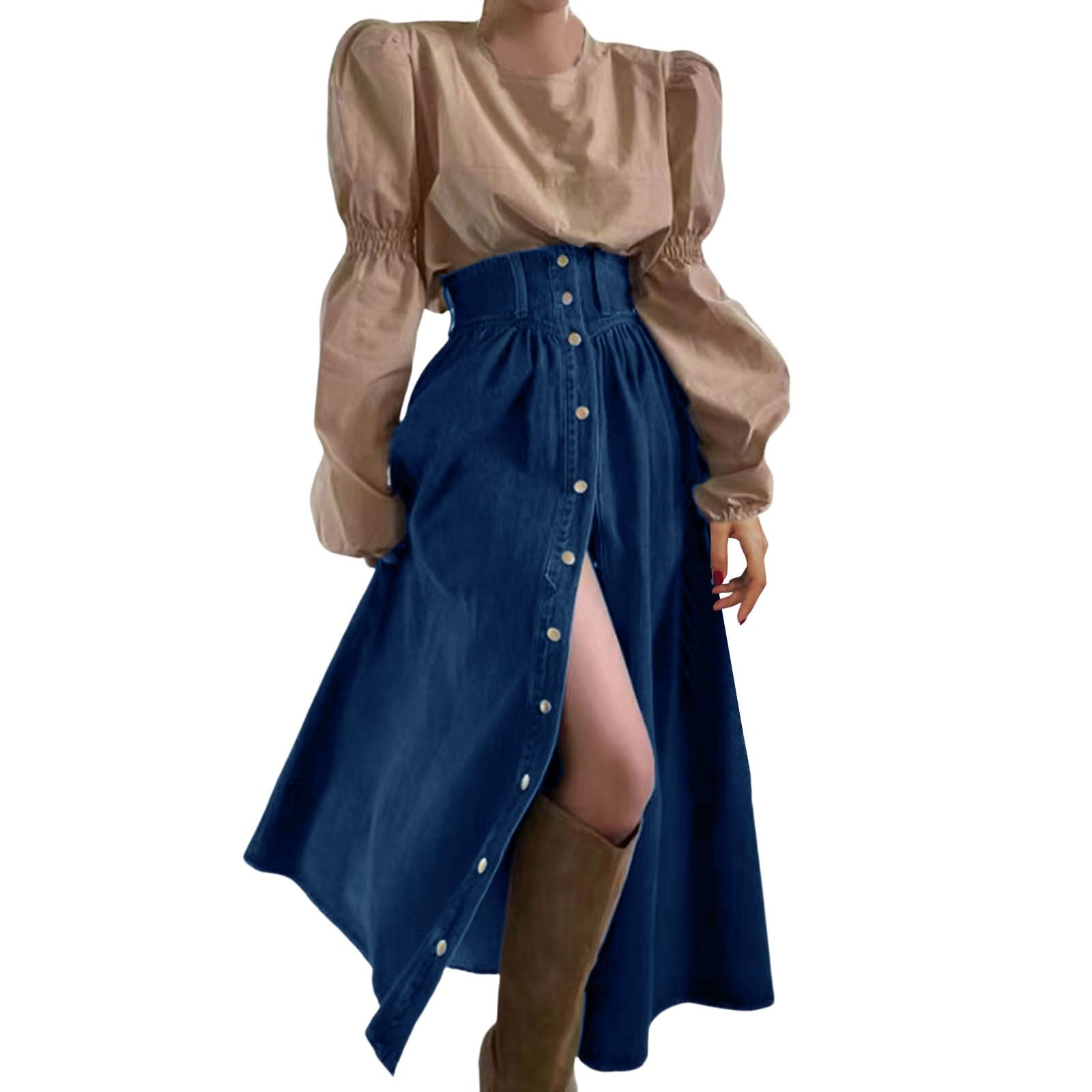 Categoria di prodotto: gonna a mezza gonna | Titolo del prodotto: nuova gonna di jeans sottile in linea ad A per la primavera da donna