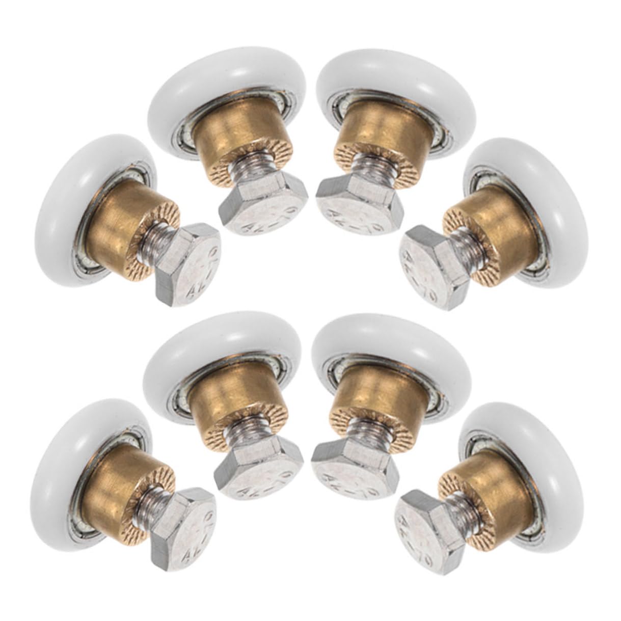 Rodillos para puertas de ducha WOONEKY juego de 8 ruedas de repuesto de metal y plástico para mampara