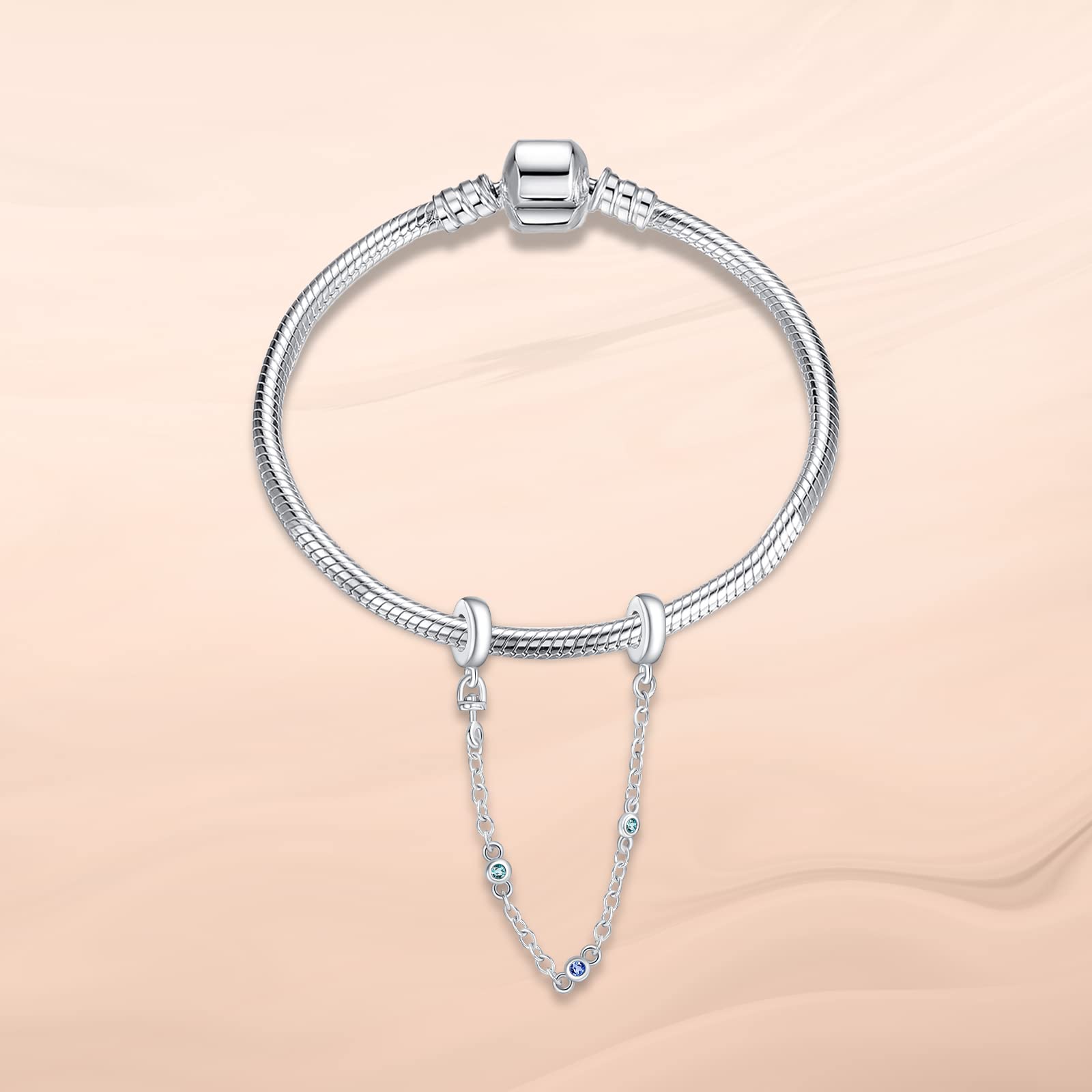 Annmors 925 Sterling Silver Clips Distanziatore Catena di Sicurezza Ferma Ciondoli Ciondolo in Vetro di Murano per Donna Bracciale Collana Gioielli Regalo