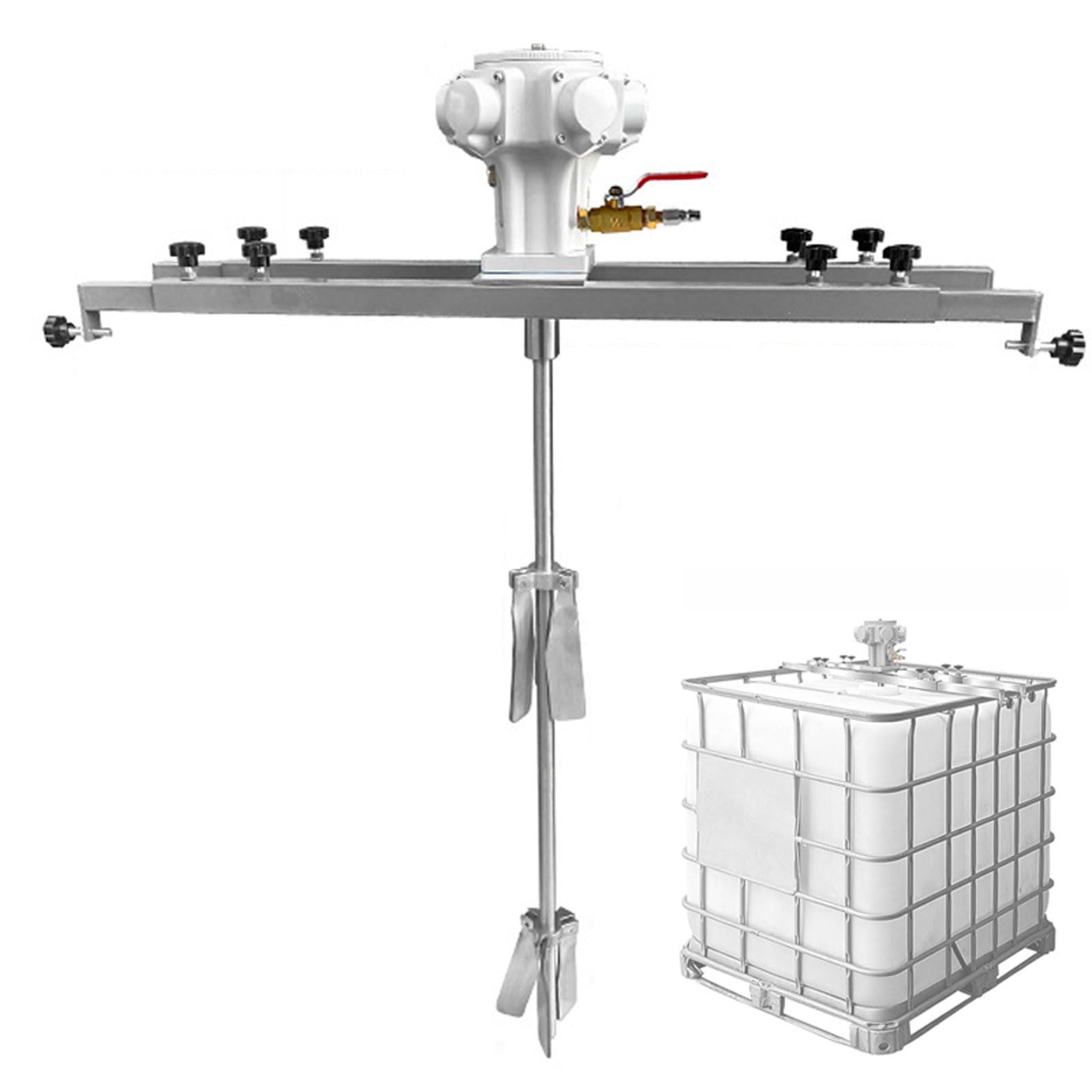 YNBSHGAA Air Agitator for IBC Tank, Pneumatic Paint Mixer with Folding Propeller and Stirring Rod, 0-1300RPM for Ink Dissolver, 1 Ton/1000L Capacity